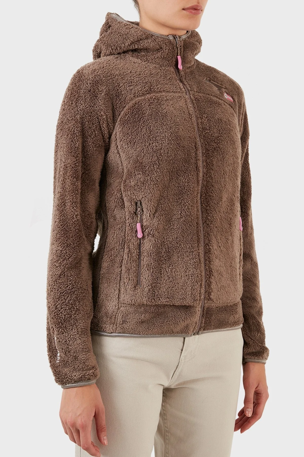 Norway Geographical Yumuşak Dokulu Soğuğa Dayanıklı Kapüşonlu Bayan Polar UPALOOD VİZON - 3