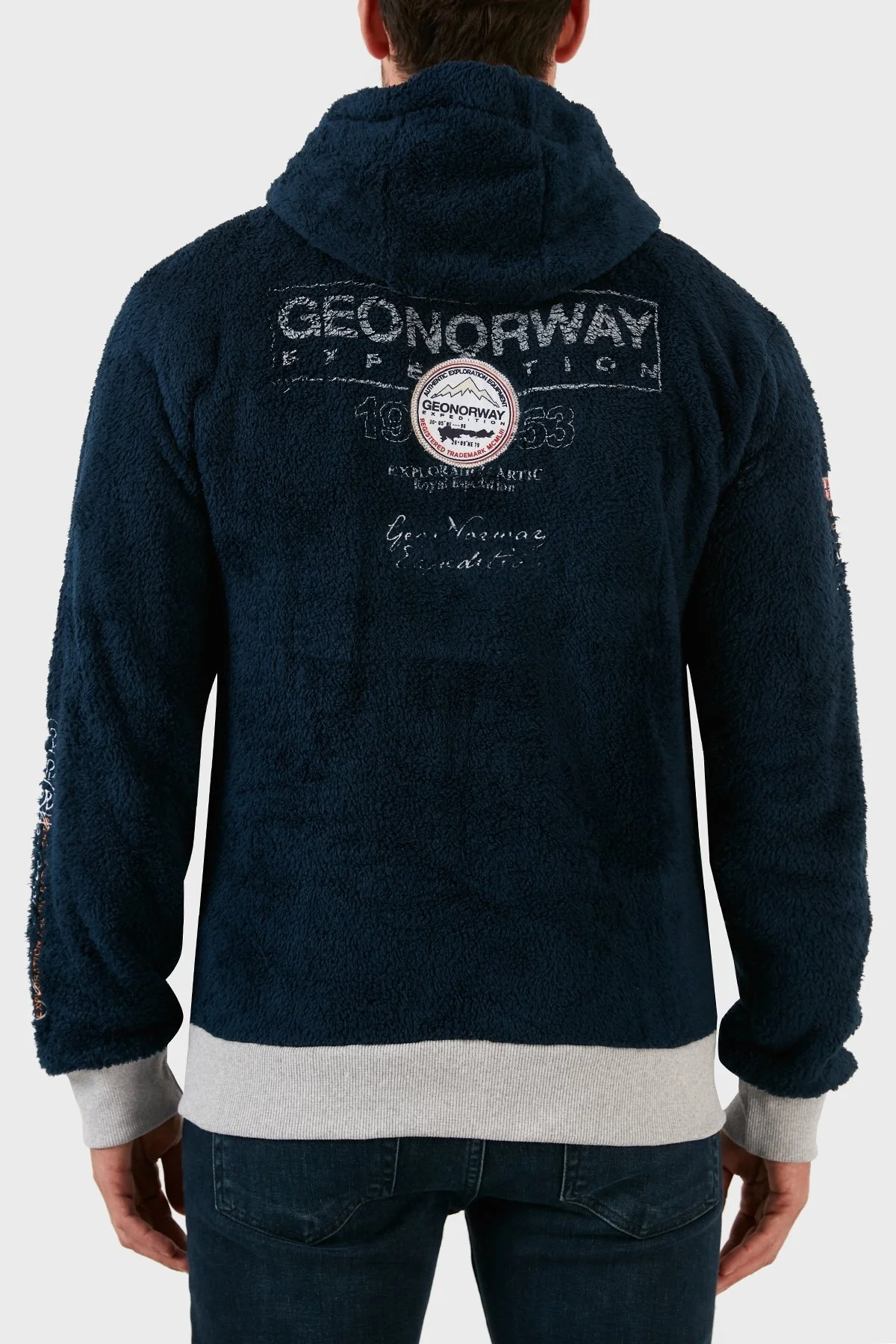Norway Geographical Yumuşak Dokulu Soğuğa Dayanıklı Kapüşonlu Erkek Polar FLYER LACİVERT - 5
