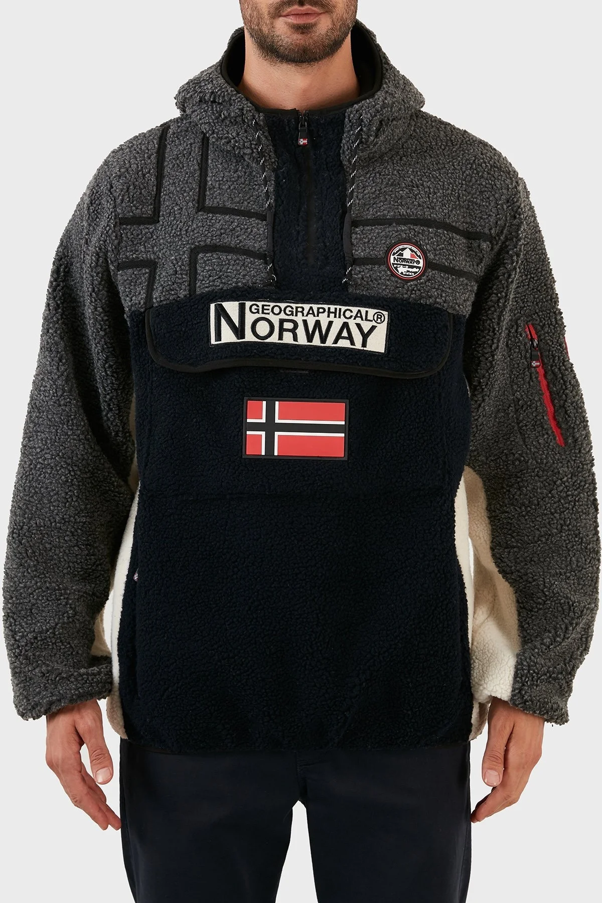 Norway Geographical Yumuşak Dokulu Soğuğa Dayanıklı Kapüşonlu Erkek Polar RIAKOLO LACİVERT - 7