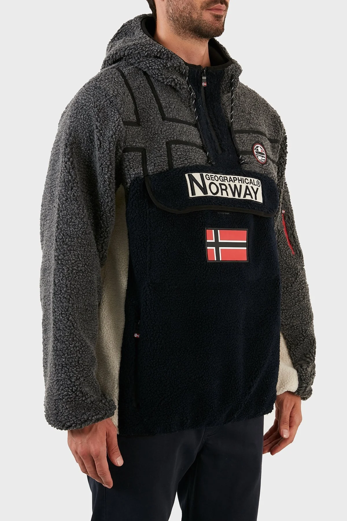 Norway Geographical Yumuşak Dokulu Soğuğa Dayanıklı Kapüşonlu Erkek Polar RIAKOLO LACİVERT - 8