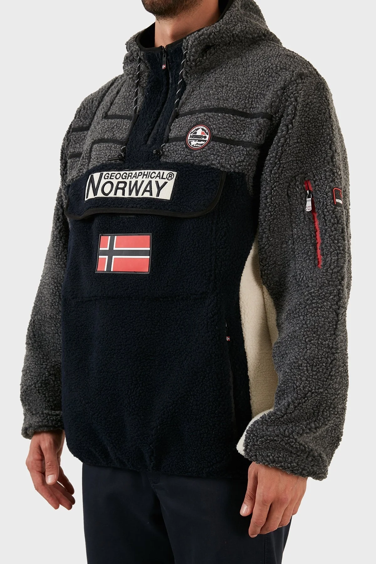 Norway Geographical Yumuşak Dokulu Soğuğa Dayanıklı Kapüşonlu Erkek Polar RIAKOLO LACİVERT - 11