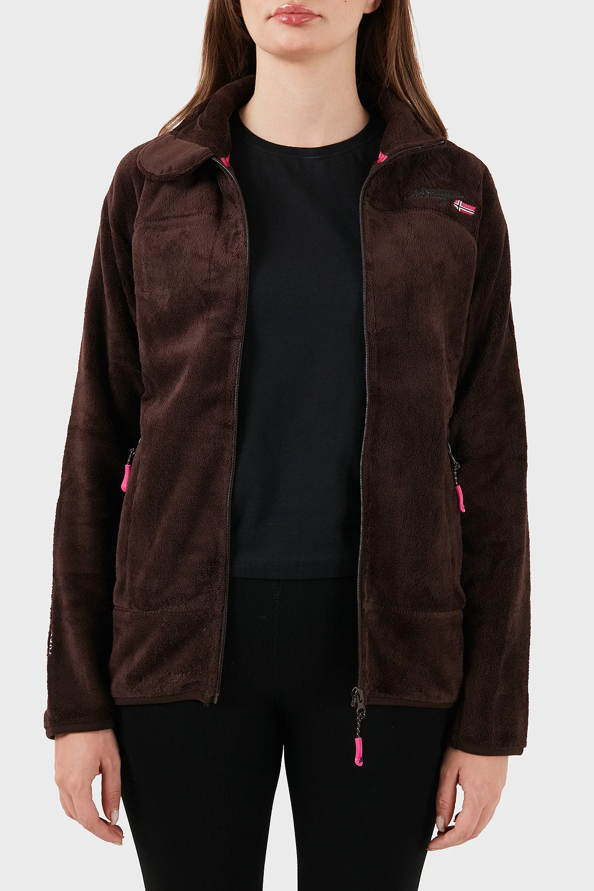 Norway Geographical Yumuşak Dokulu Soğuğa Dayanıklı Outdoor Bayan Polar UPALINEB KAHVE - 3