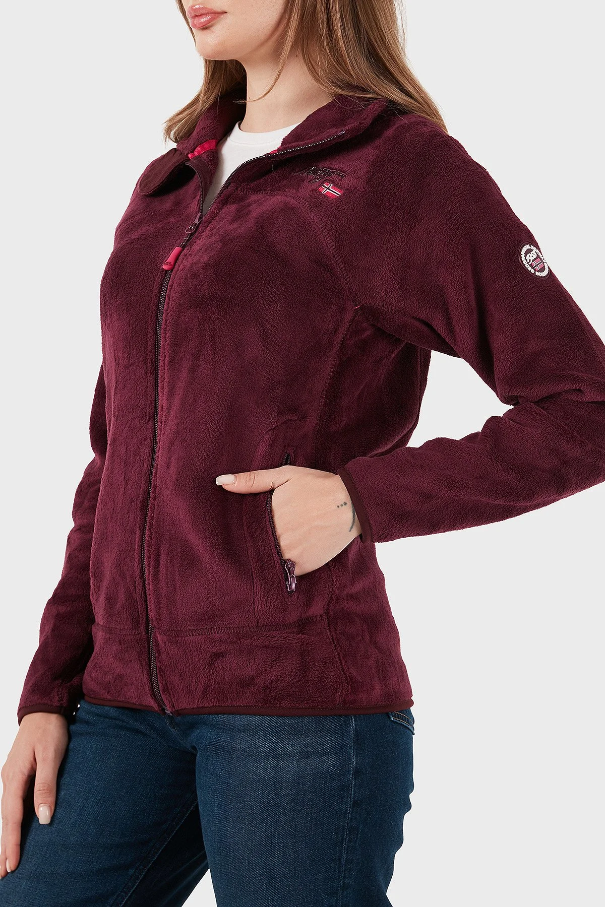 Norway Geographical Yumuşak Dokulu Soğuğa Dayanıklı Outdoor Bayan Polar UPALINEB MOR - 5