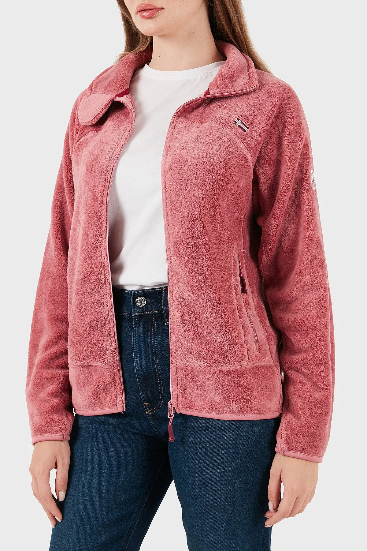 Norway Geographical Yumuşak Dokulu Soğuğa Dayanıklı Outdoor Bayan Polar UPALINEB PEMBE - 3