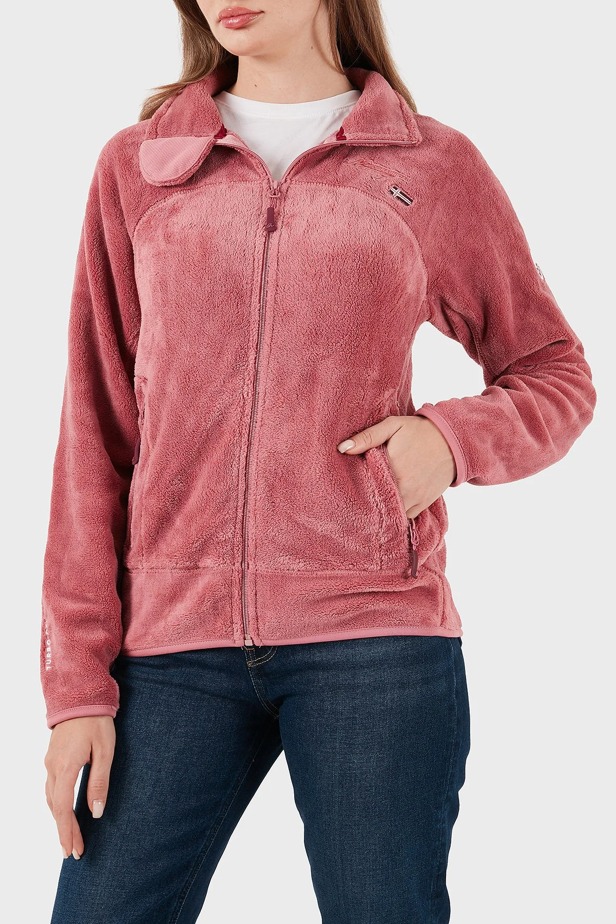 Norway Geographical Yumuşak Dokulu Soğuğa Dayanıklı Outdoor Bayan Polar UPALINEB PEMBE - 4