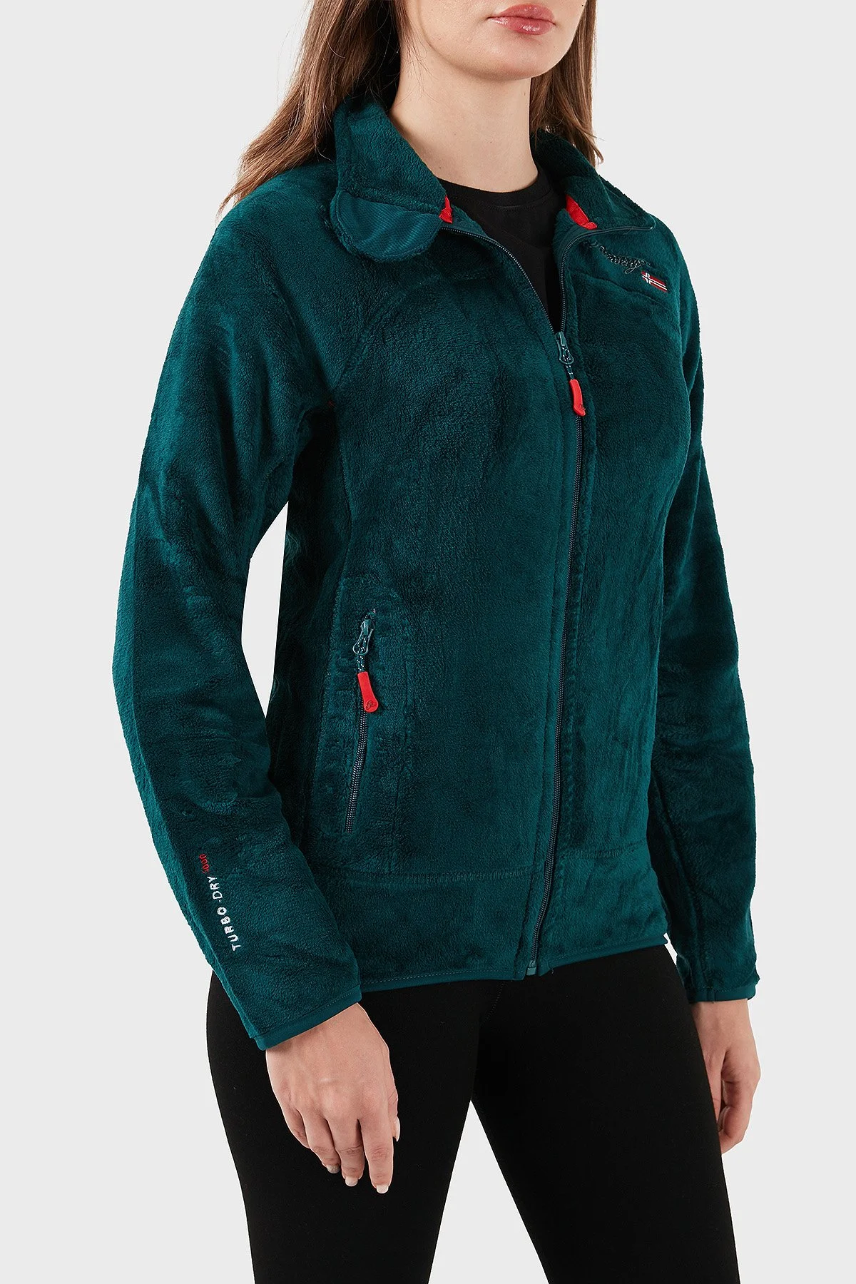 Norway Geographical Yumuşak Dokulu Soğuğa Dayanıklı Outdoor Bayan Polar UPALINEB YEŞİL - 3