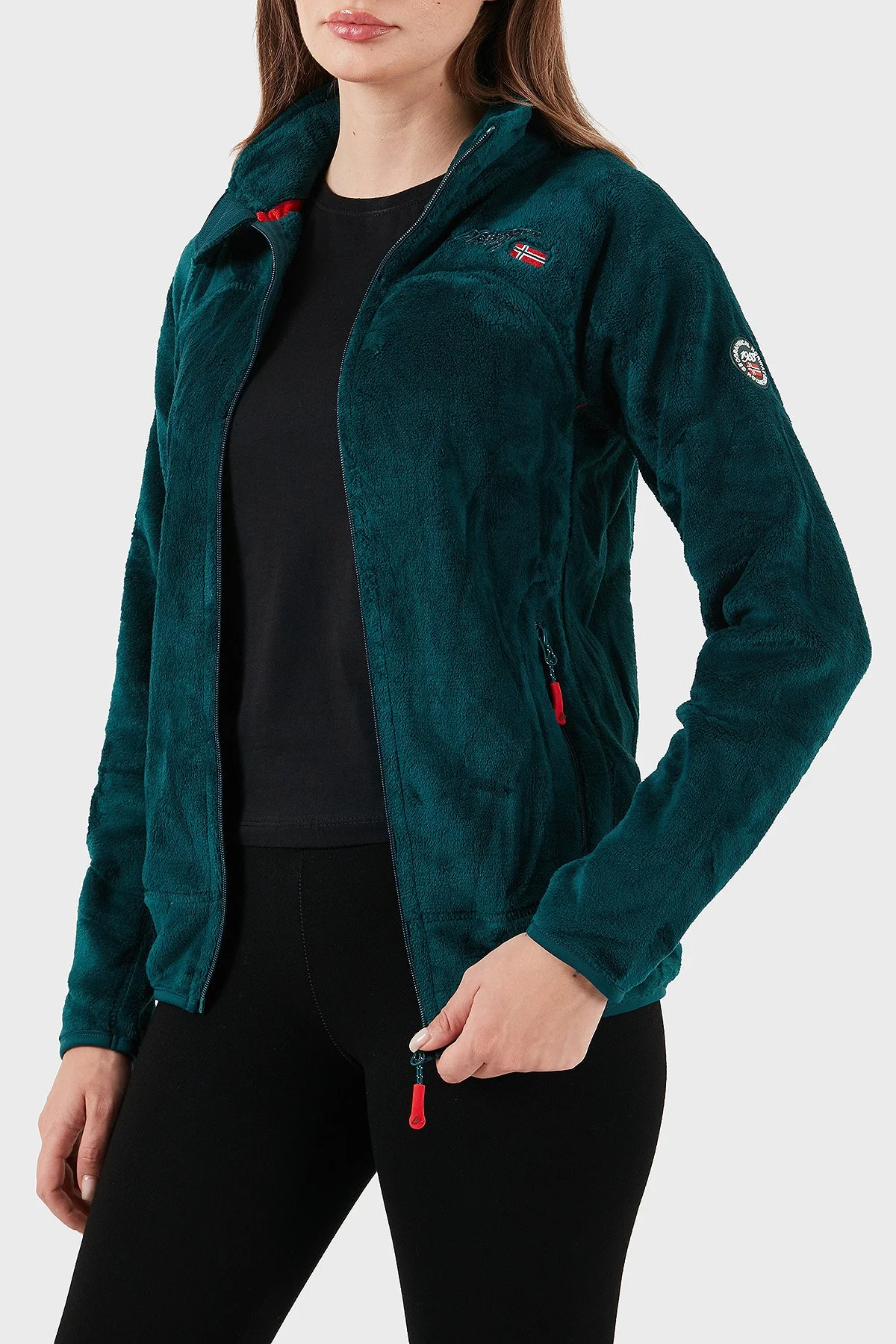 Norway Geographical Yumuşak Dokulu Soğuğa Dayanıklı Outdoor Bayan Polar UPALINEB YEŞİL - 4