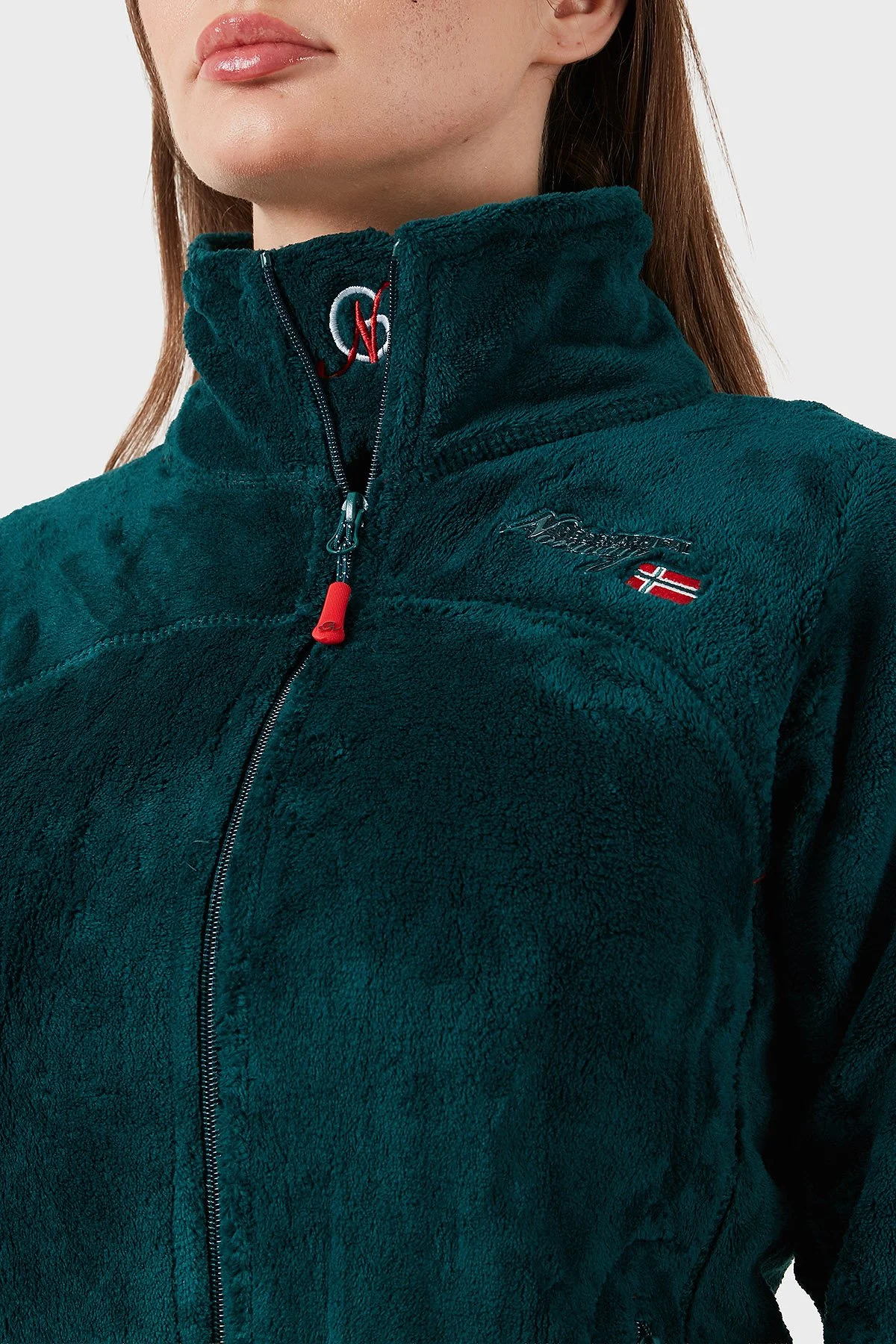 Norway Geographical Yumuşak Dokulu Soğuğa Dayanıklı Outdoor Bayan Polar UPALINEB YEŞİL - 7