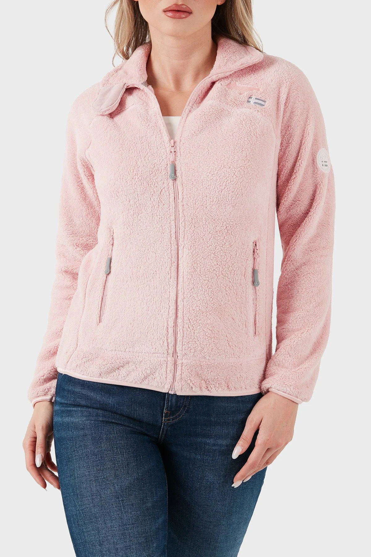 Norway Geographical Yumuşak Dokulu Soğuğa Dayanıklı Outdoor Bayan Polar UPALINEBB PEMBE - 1