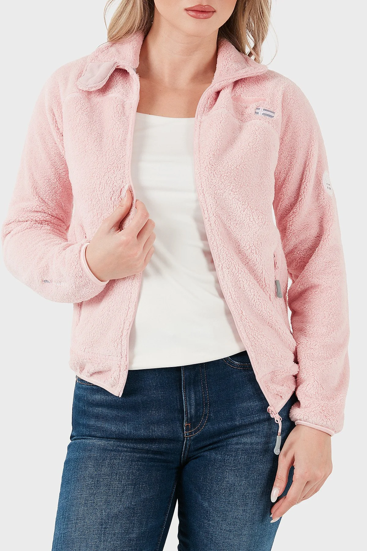 Norway Geographical Yumuşak Dokulu Soğuğa Dayanıklı Outdoor Bayan Polar UPALINEBB PEMBE - 3