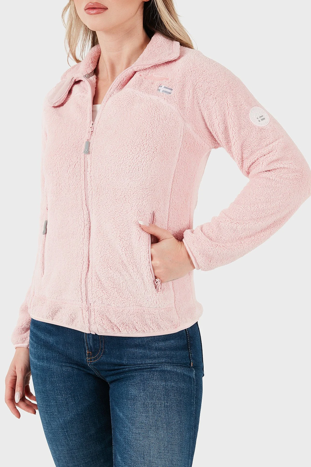 Norway Geographical Yumuşak Dokulu Soğuğa Dayanıklı Outdoor Bayan Polar UPALINEBB PEMBE - 4