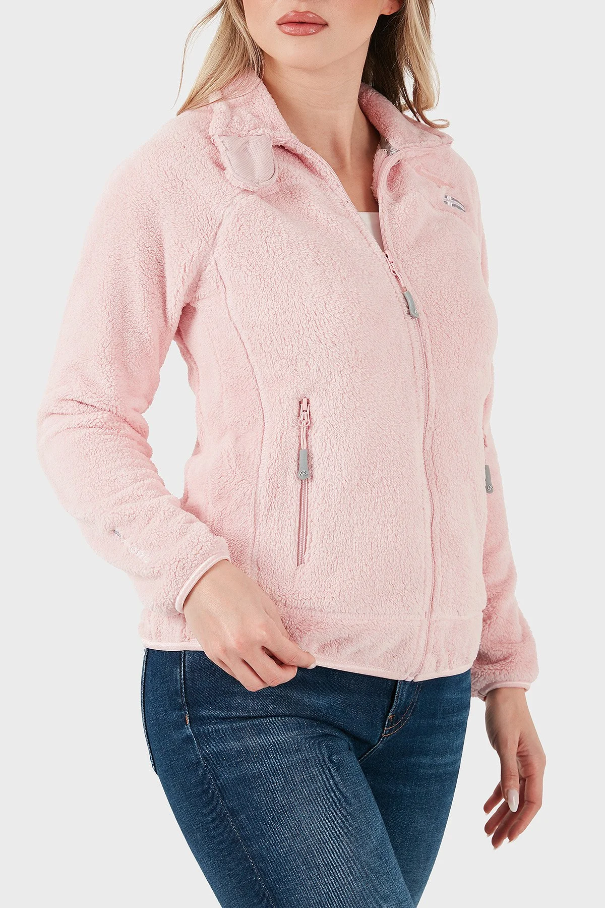 Norway Geographical Yumuşak Dokulu Soğuğa Dayanıklı Outdoor Bayan Polar UPALINEBB PEMBE - 5