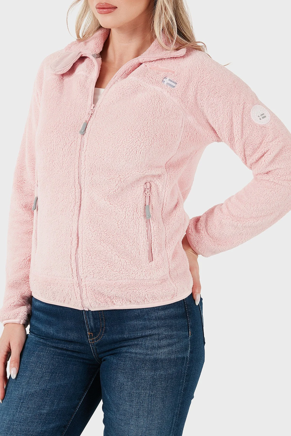 Norway Geographical Yumuşak Dokulu Soğuğa Dayanıklı Outdoor Bayan Polar UPALINEBB PEMBE - 6