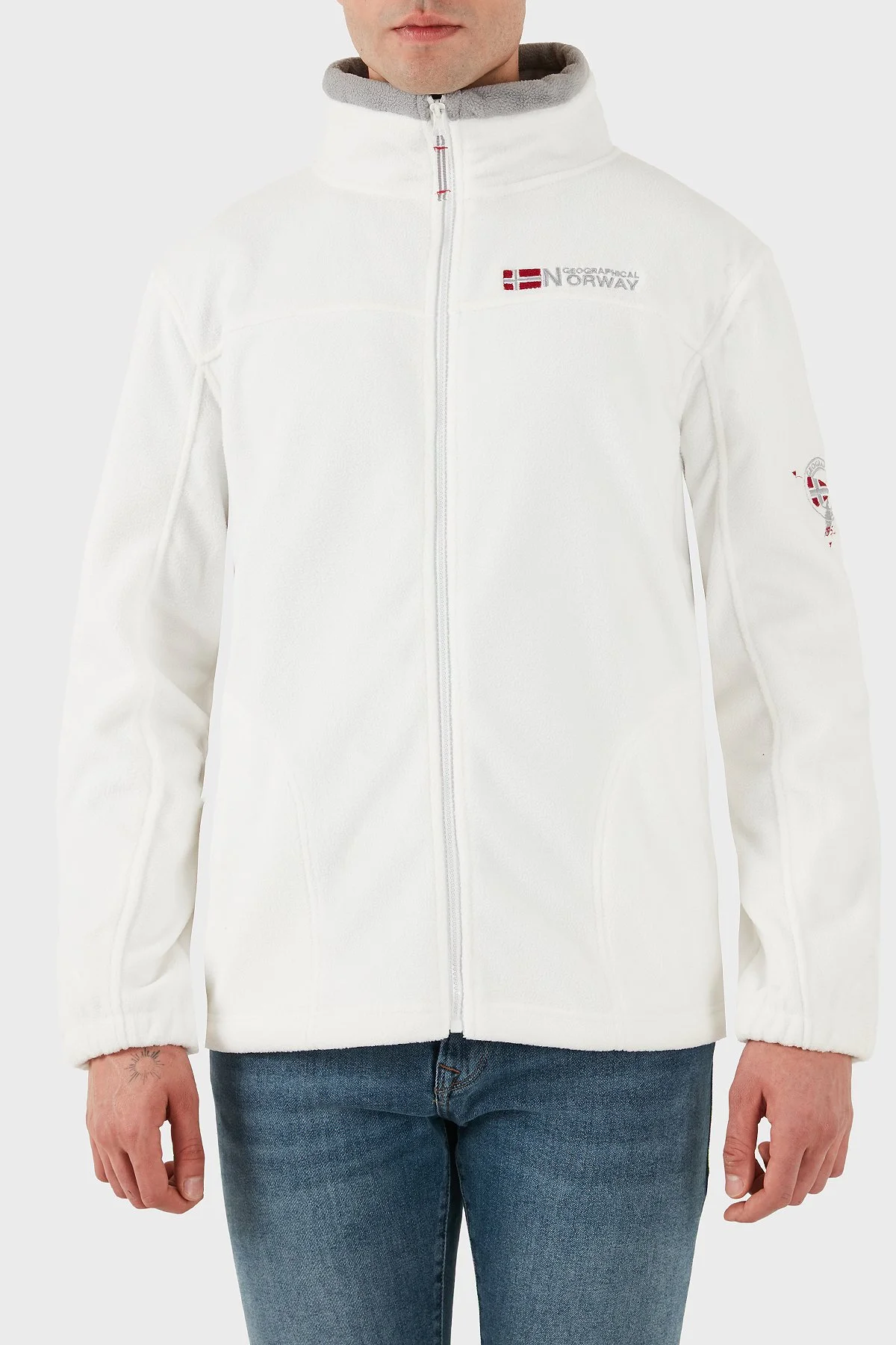 Norway Geographical Yumuşak Dokulu Soğuğa Dayanıklı Outdoor Erkek Polar TAMAZONIE BEYAZ - 2