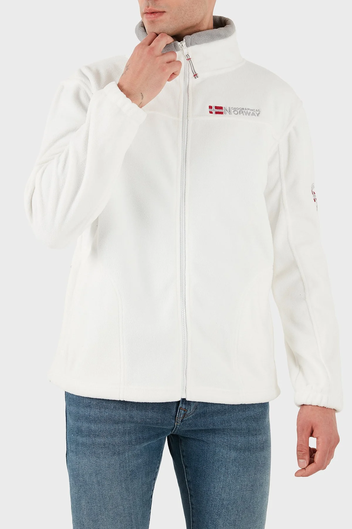 Norway Geographical Yumuşak Dokulu Soğuğa Dayanıklı Outdoor Erkek Polar TAMAZONIE BEYAZ - 3