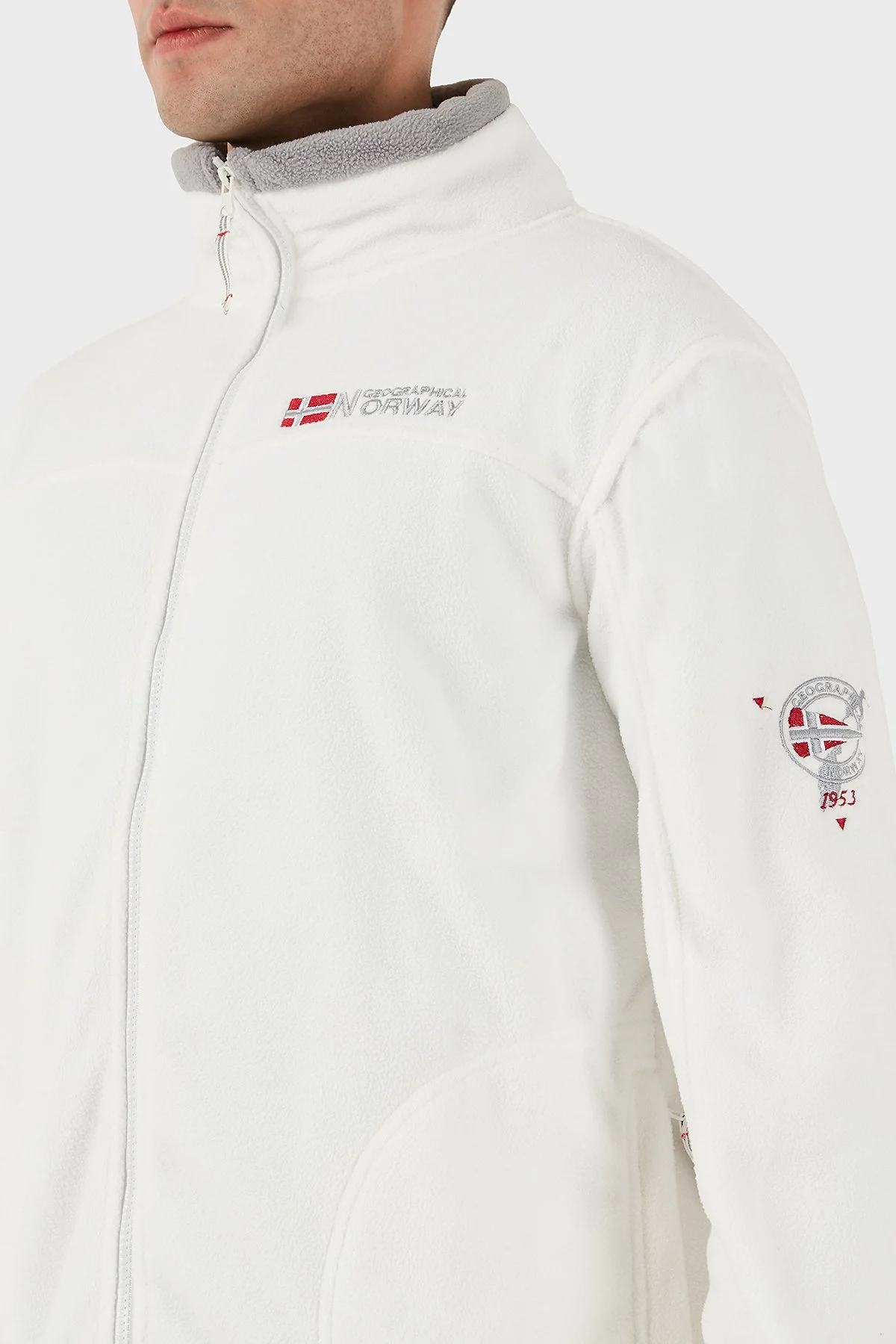 Norway Geographical Yumuşak Dokulu Soğuğa Dayanıklı Outdoor Erkek Polar TAMAZONIE BEYAZ - 4