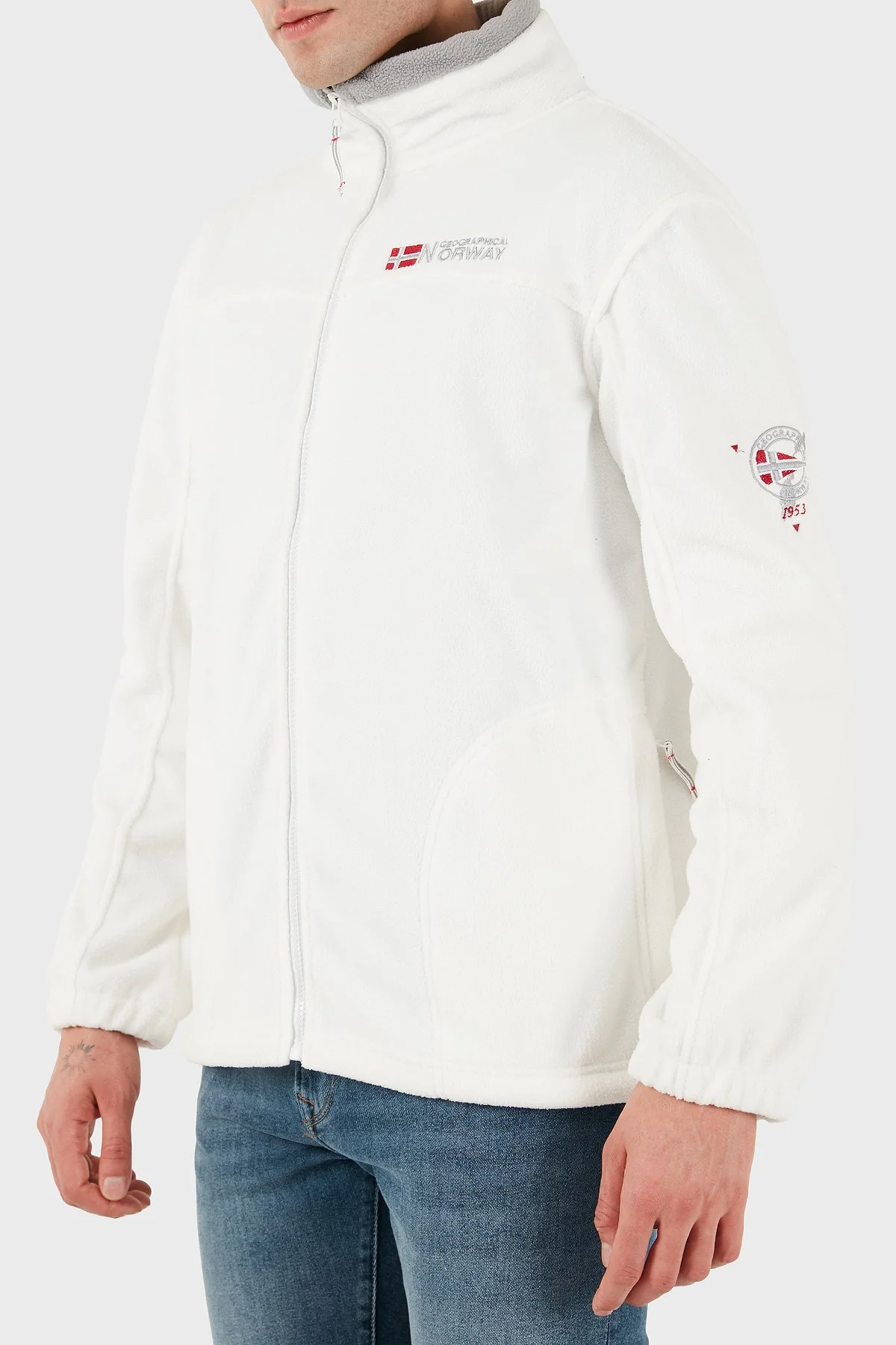 Norway Geographical Yumuşak Dokulu Soğuğa Dayanıklı Outdoor Erkek Polar TAMAZONIE BEYAZ - 5