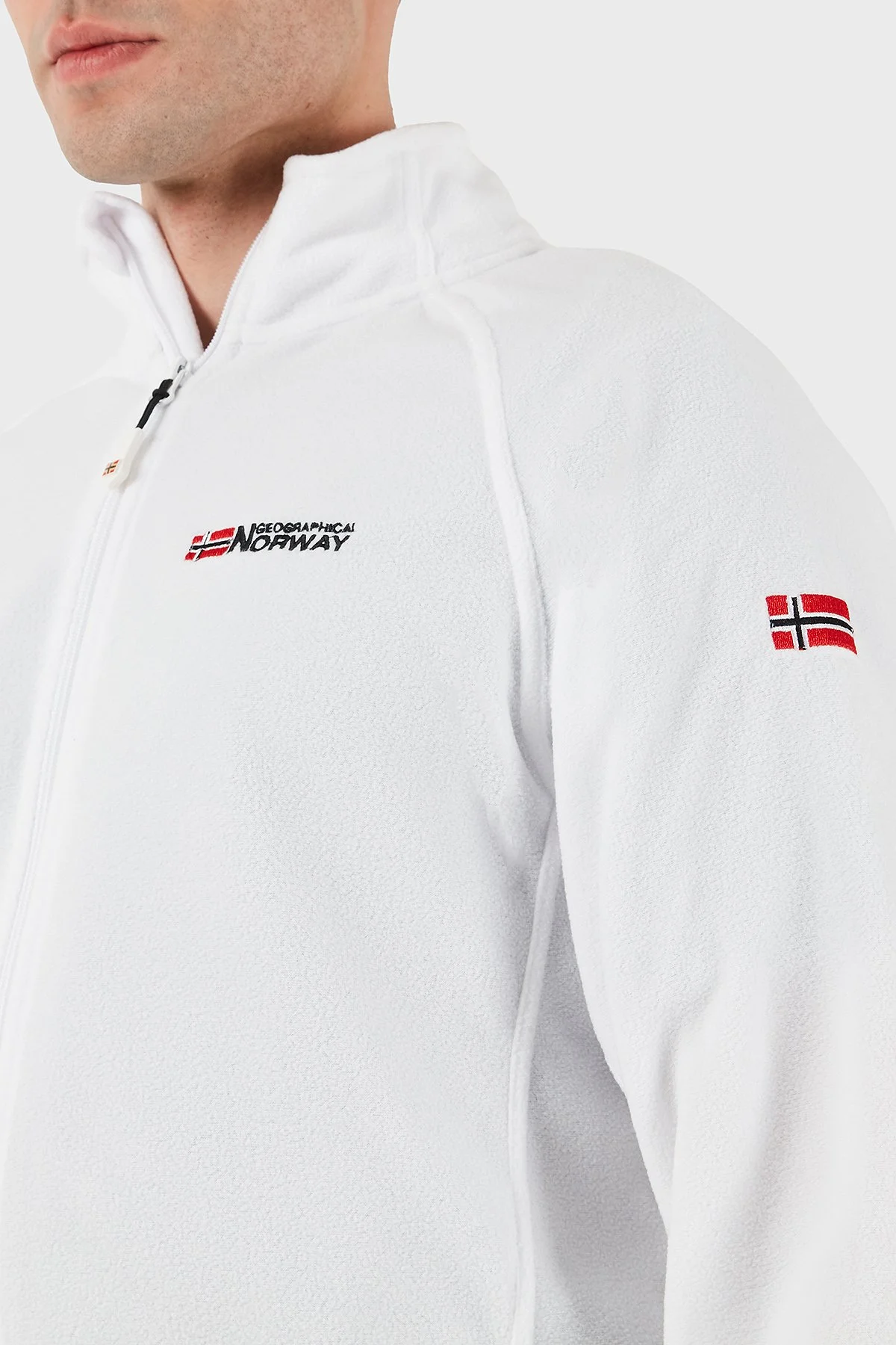 Norway Geographical Yumuşak Dokulu Soğuğa Dayanıklı Outdoor Erkek Polar TUG BEYAZ - 3