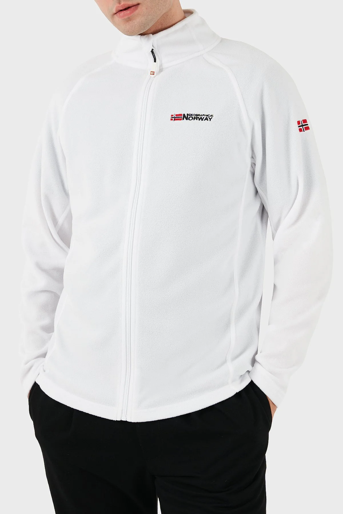 Norway Geographical Yumuşak Dokulu Soğuğa Dayanıklı Outdoor Erkek Polar TUG BEYAZ - 4