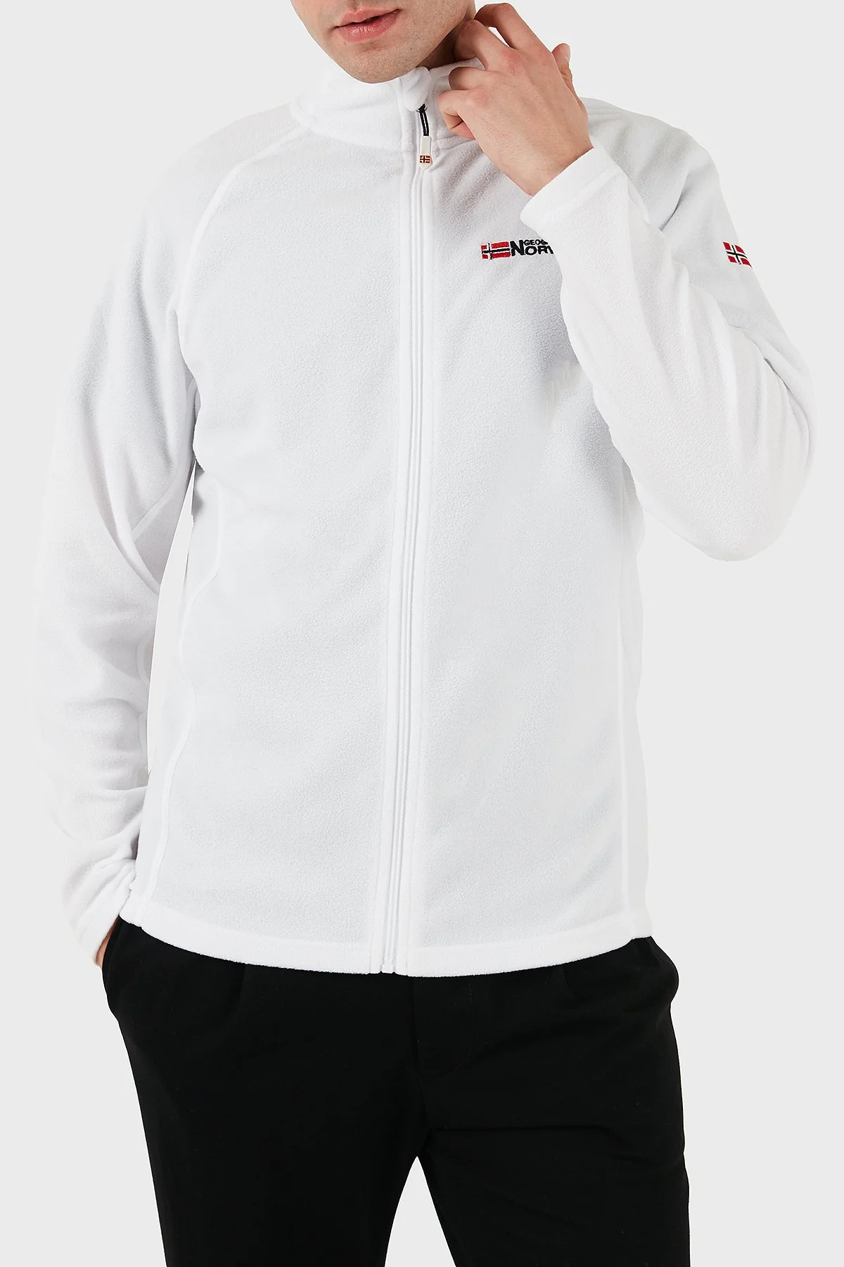 Norway Geographical Yumuşak Dokulu Soğuğa Dayanıklı Outdoor Erkek Polar TUG BEYAZ - 5