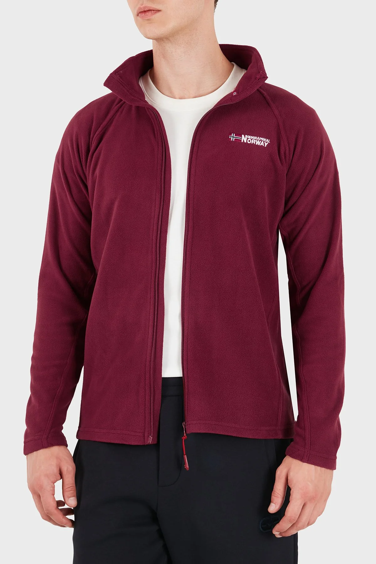 Norway Geographical Yumuşak Dokulu Soğuğa Dayanıklı Outdoor Erkek Polar TUG Bordo - 3