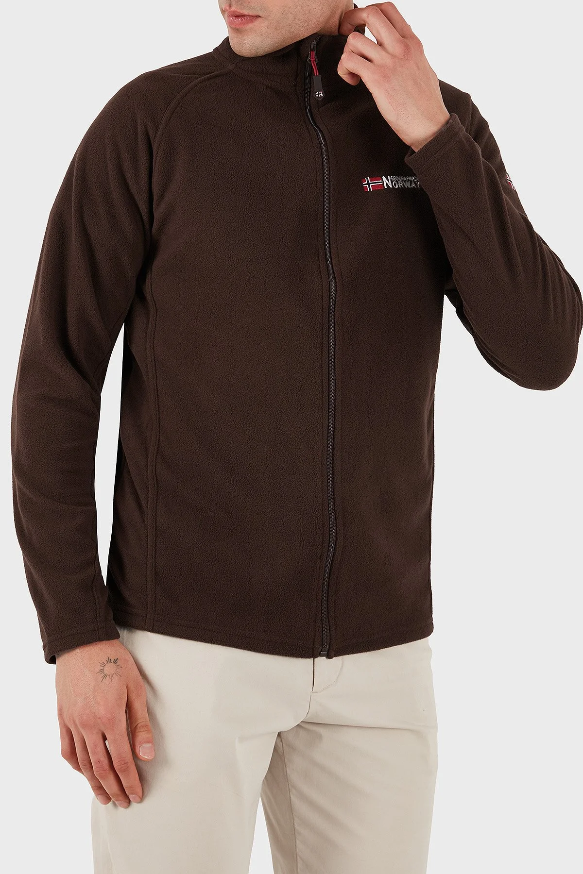 Norway Geographical Yumuşak Dokulu Soğuğa Dayanıklı Outdoor Erkek Polar TUG KAHVE - 12