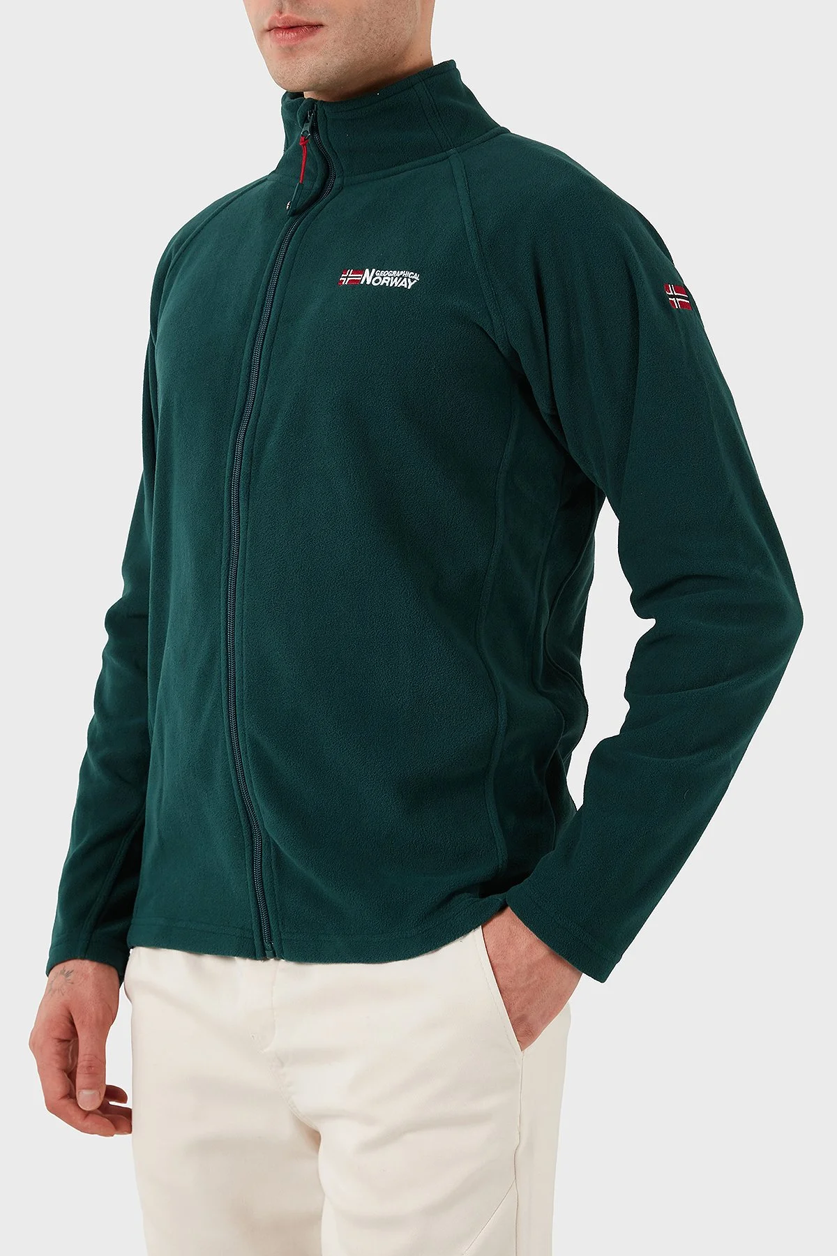 Norway Geographical Yumuşak Dokulu Soğuğa Dayanıklı Outdoor Erkek Polar TUG YEŞİL - 5