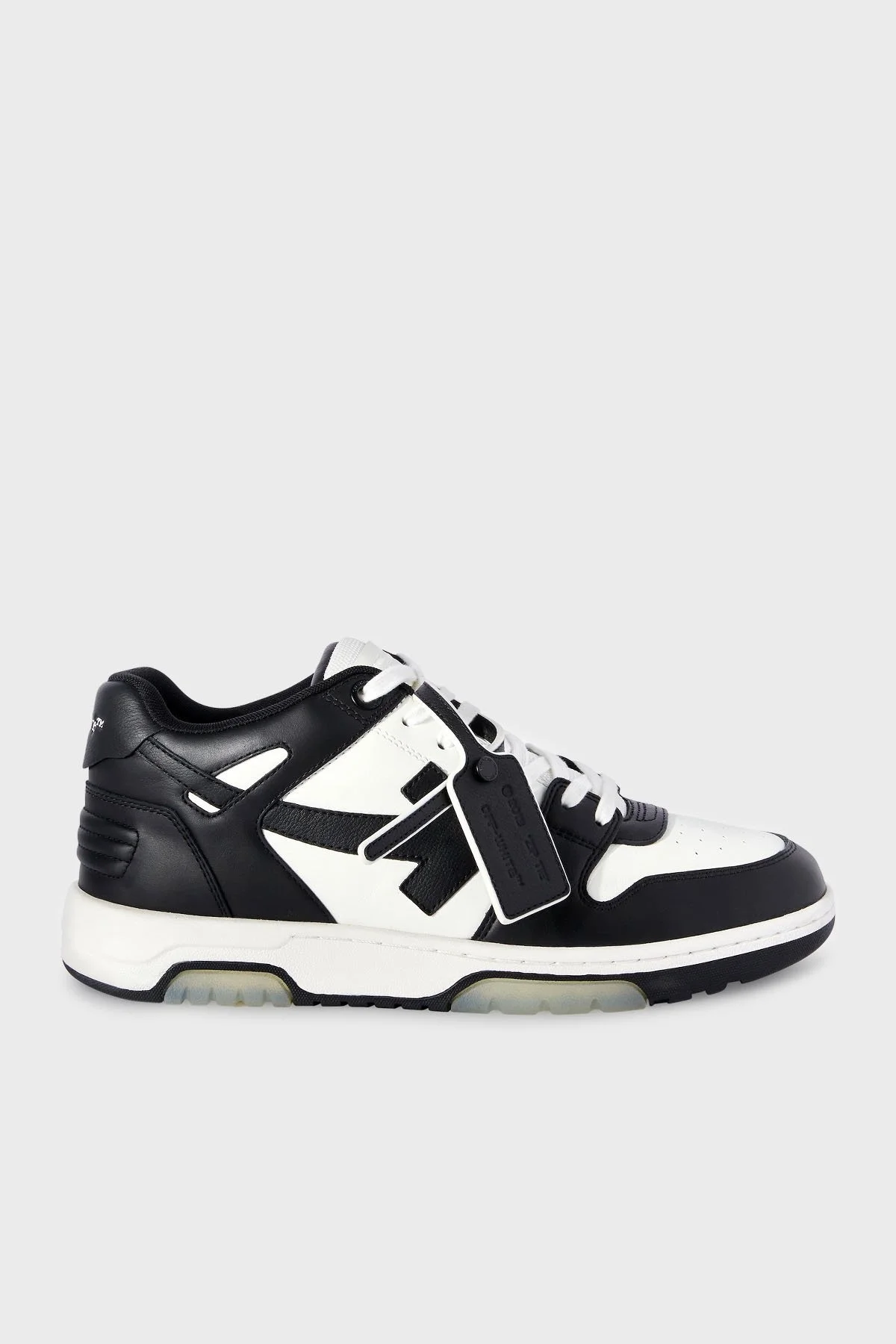 Off-White Deri Ok Tasarımlı Sneaker Erkek Ayakkabı OMIA189C99LEA007 0110 SİYAH-BEYAZ - 7