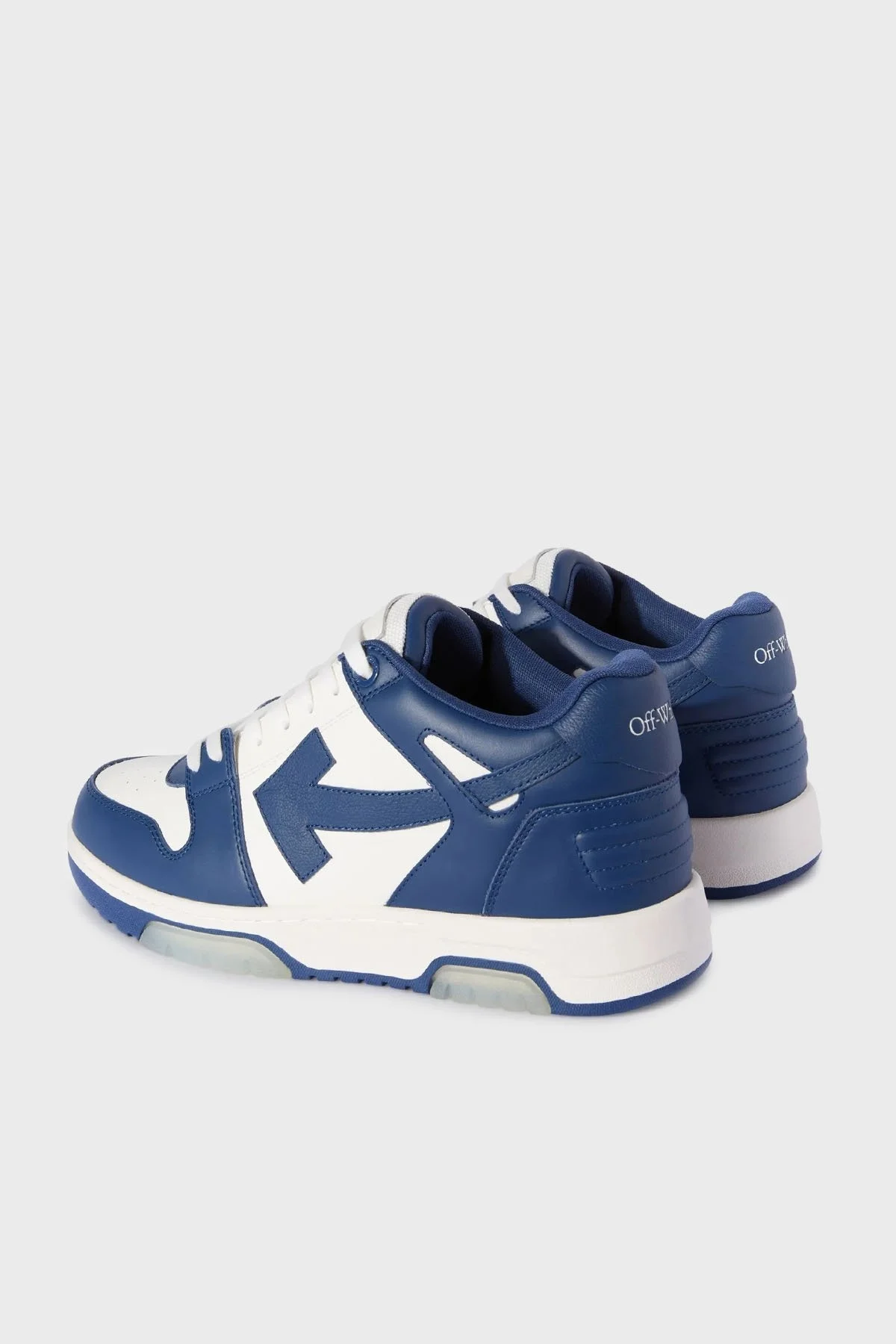 Off-White Deri Ok Tasarımlı Sneaker Erkek Ayakkabı OMIA189C99LEA007 0142 LACİVERT-BEYAZ - 8