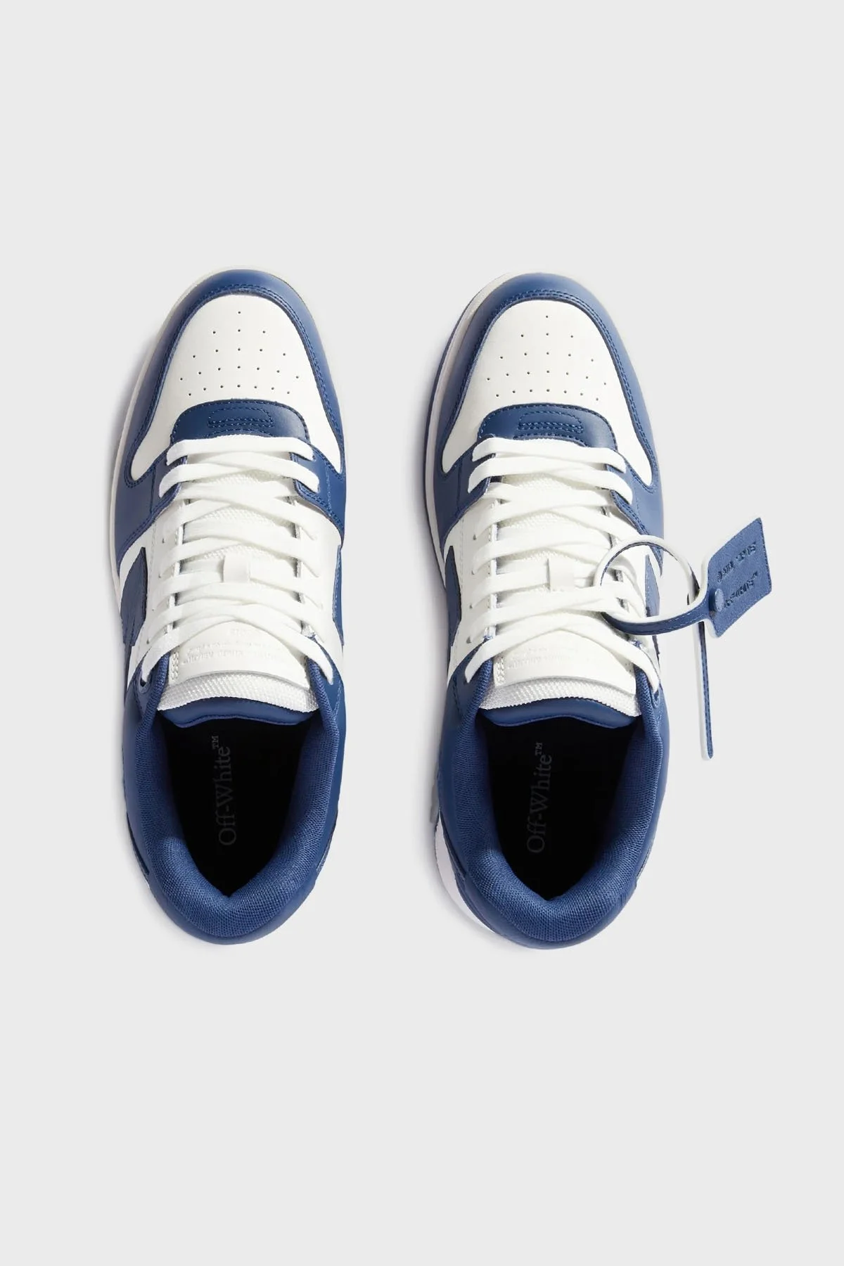 Off-White Deri Ok Tasarımlı Sneaker Erkek Ayakkabı OMIA189C99LEA007 0142 LACİVERT-BEYAZ - 9