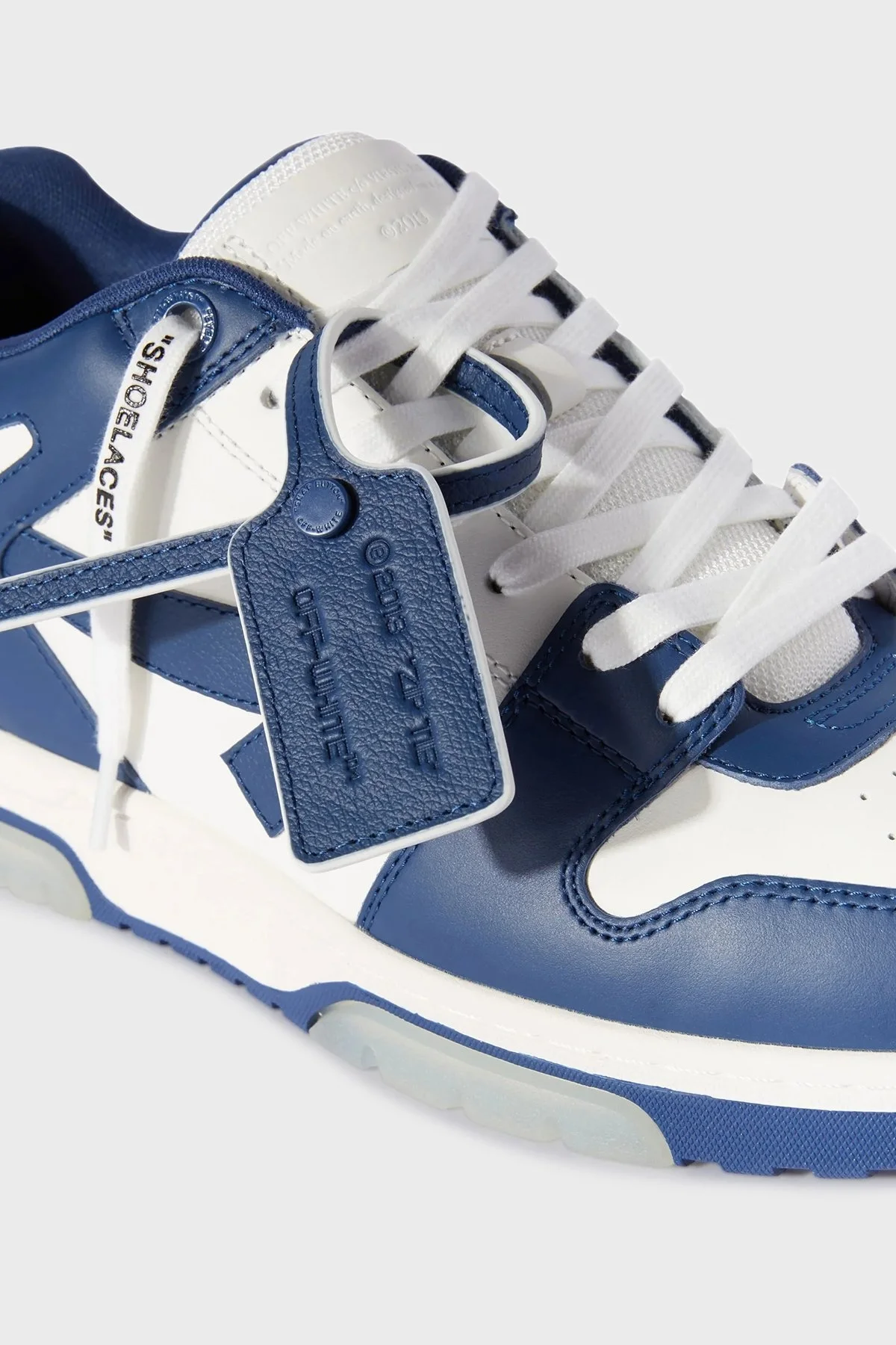 Off-White Deri Ok Tasarımlı Sneaker Erkek Ayakkabı OMIA189C99LEA007 0142 LACİVERT-BEYAZ - 10