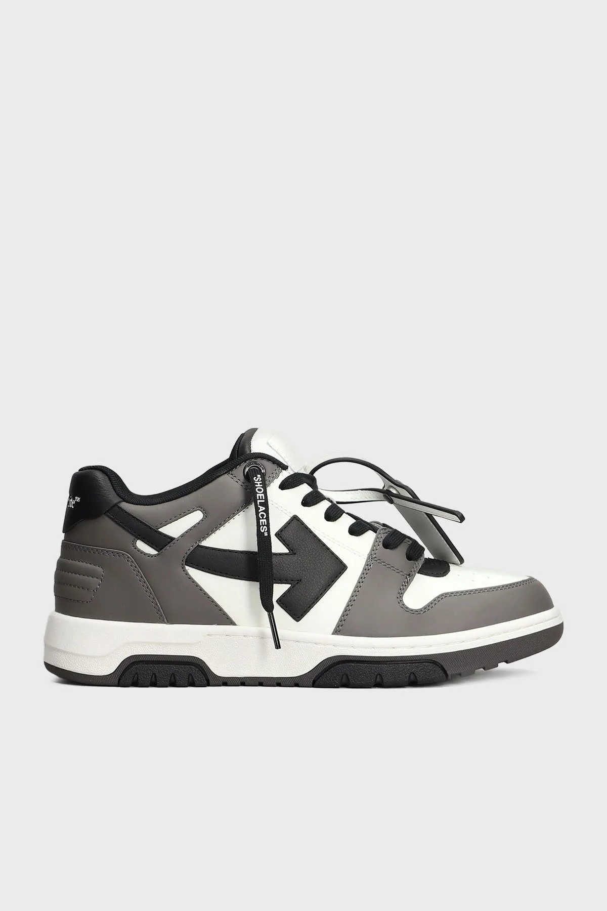 Off-White Deri Ok Tasarımlı Sneaker Erkek Ayakkabı OMIA189C99LEA013 0710 GRİ-BEYAZ - 7