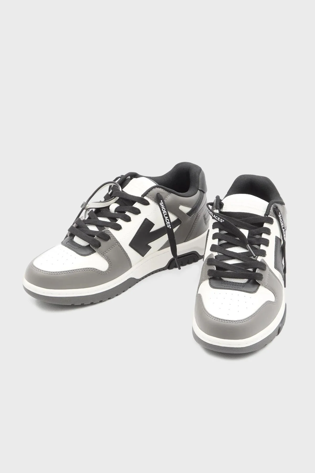 Off-White Deri Ok Tasarımlı Sneaker Erkek Ayakkabı OMIA189C99LEA013 0710 GRİ-BEYAZ - 12