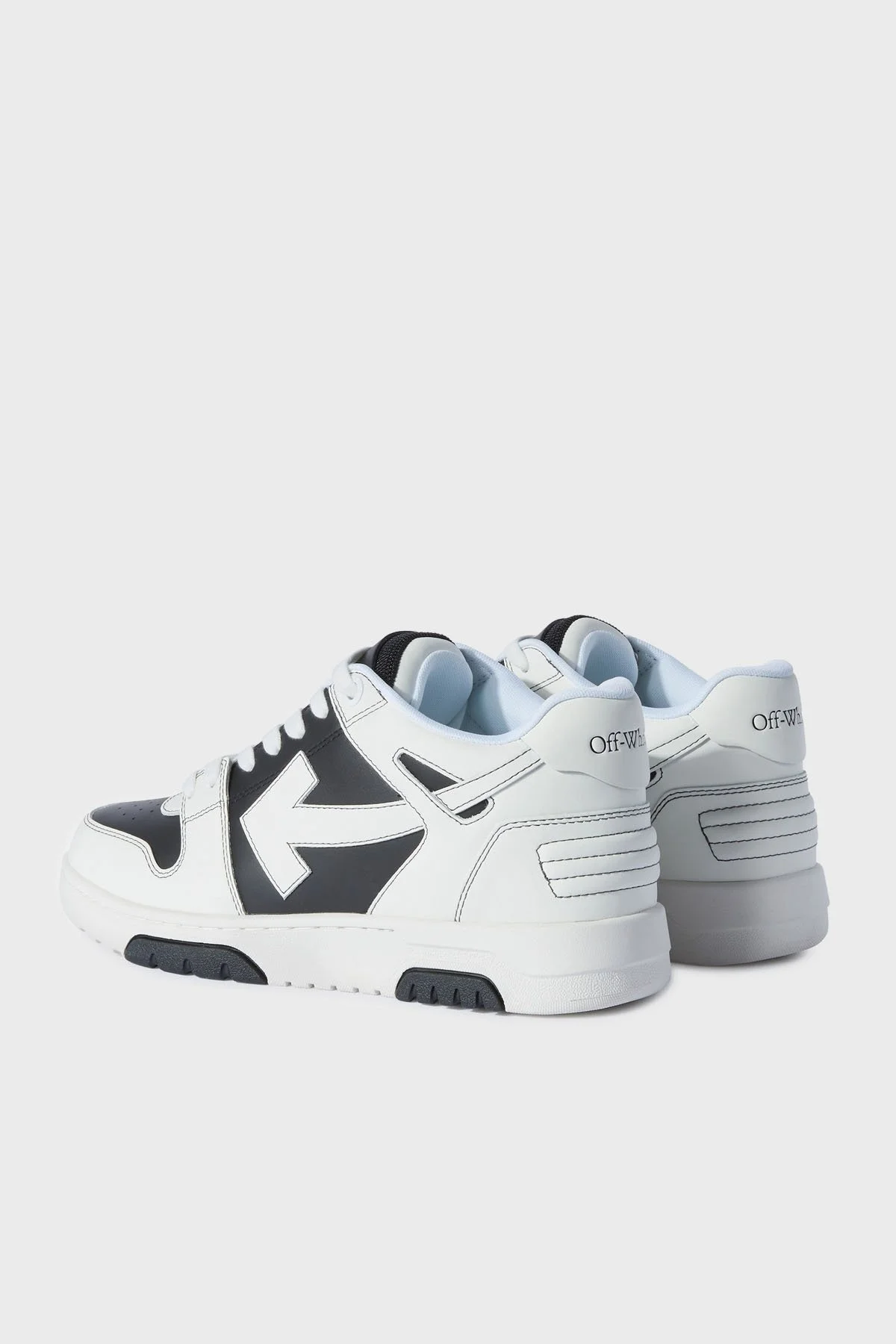 Off-White Deri Ok Tasarımlı Sneaker Erkek Ayakkabı OMIA189C99LEA015 1001 SİYAH-BEYAZ - 10