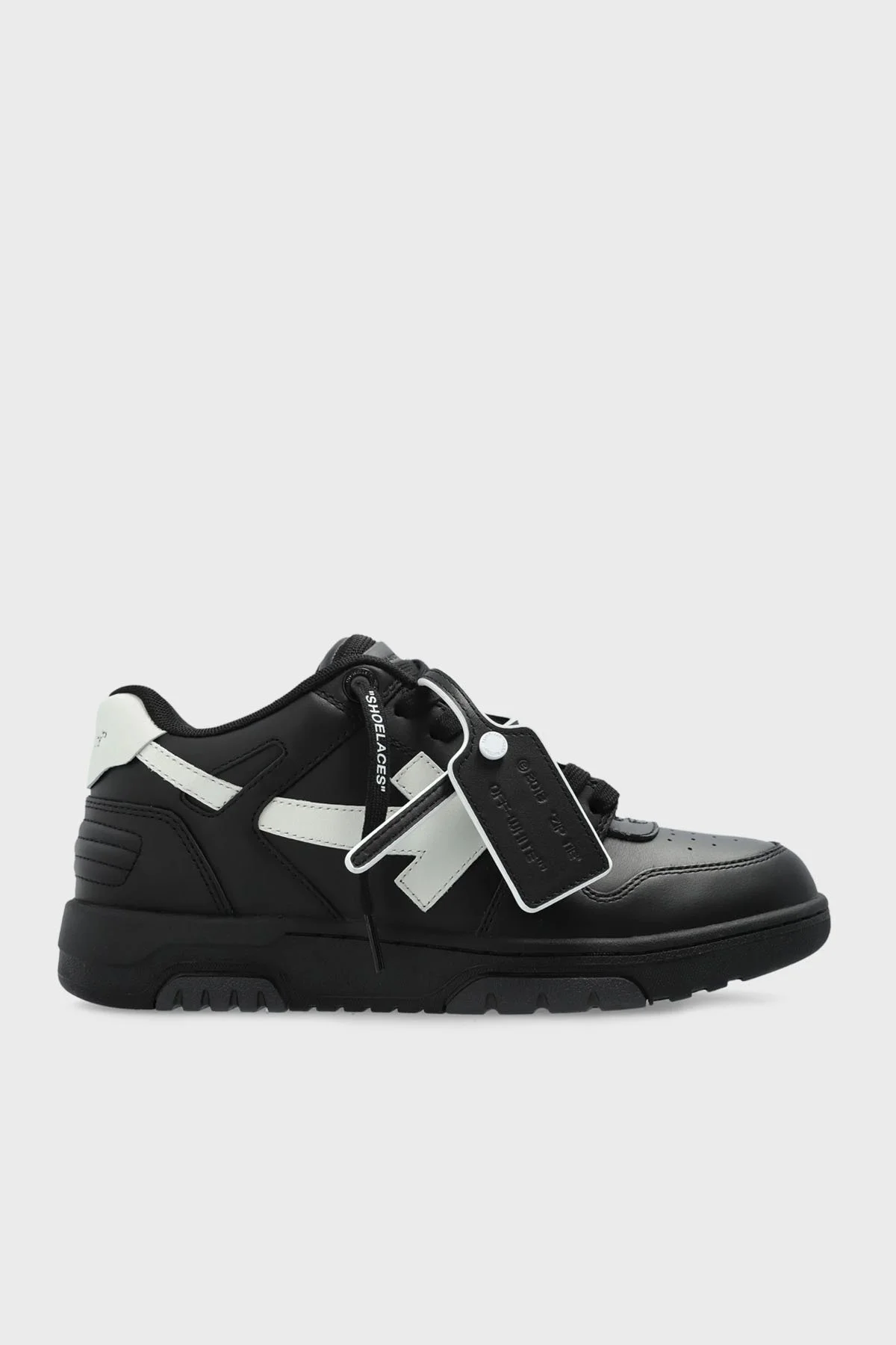 Off-White Deri Ok Tasarımlı Sneaker Erkek Ayakkabı OMIA189C99LEA019 1001 SİYAH - 1