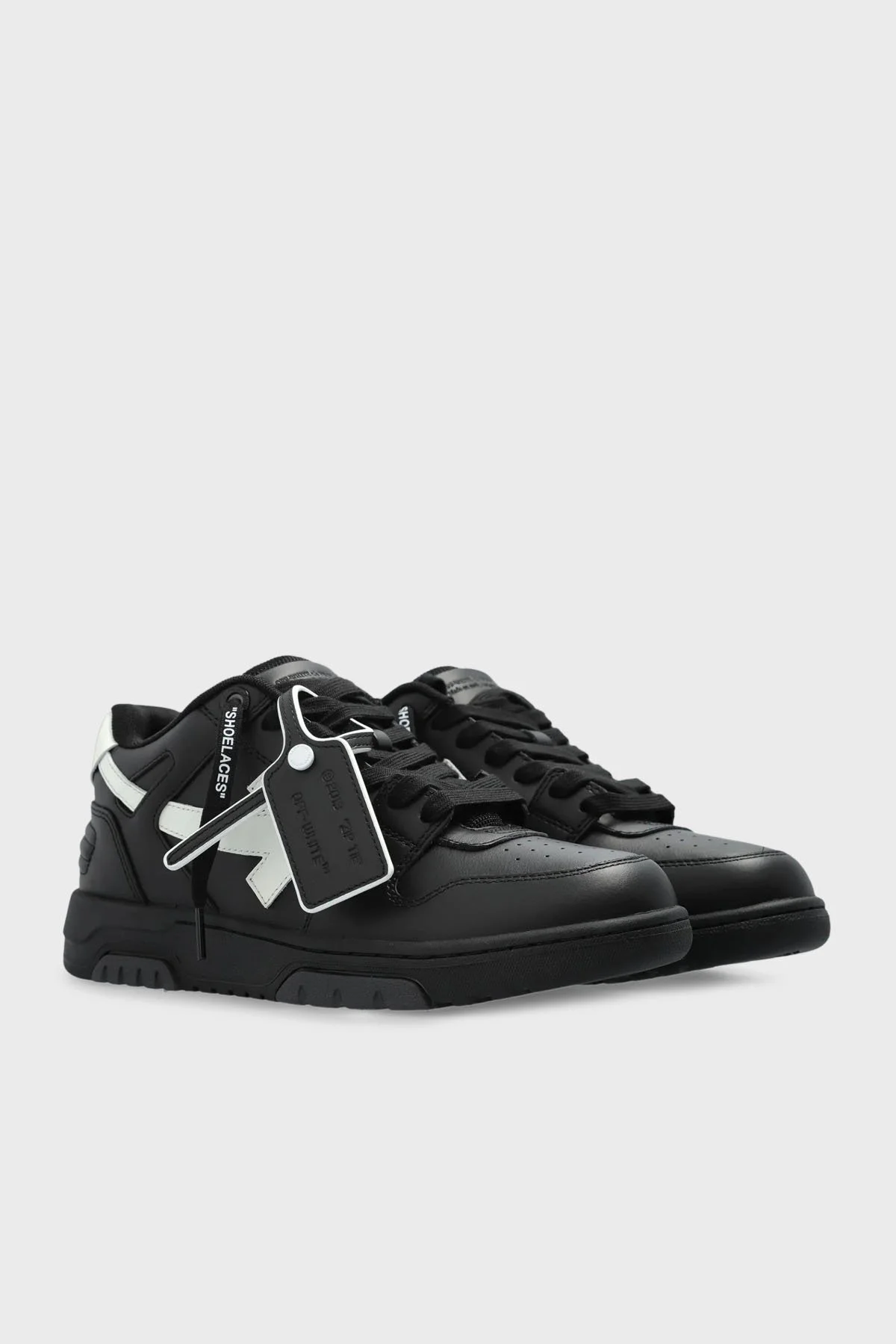 Off-White Deri Ok Tasarımlı Sneaker Erkek Ayakkabı OMIA189C99LEA019 1001 SİYAH - 2