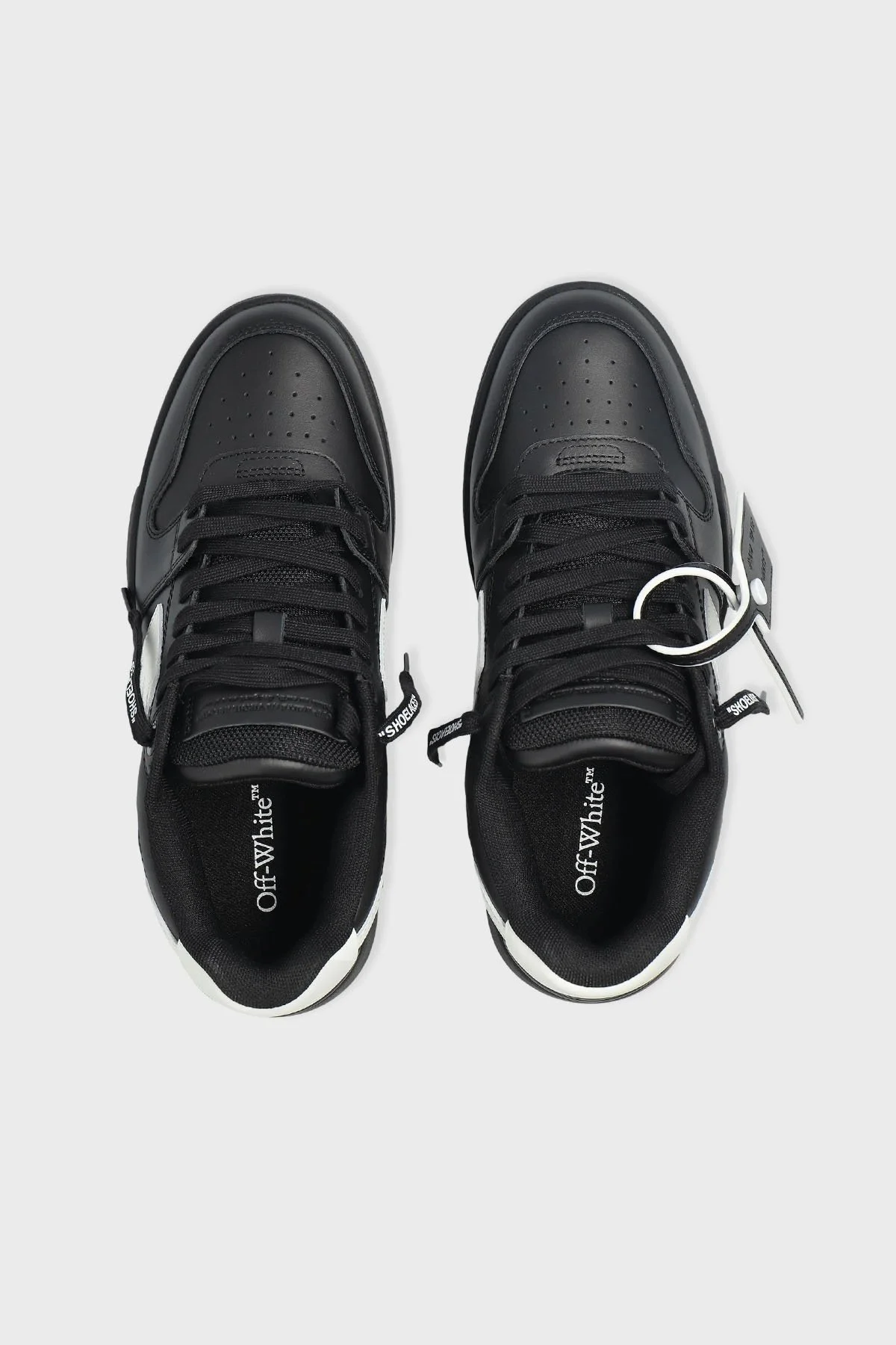 Off-White Deri Ok Tasarımlı Sneaker Erkek Ayakkabı OMIA189C99LEA019 1001 SİYAH - 4