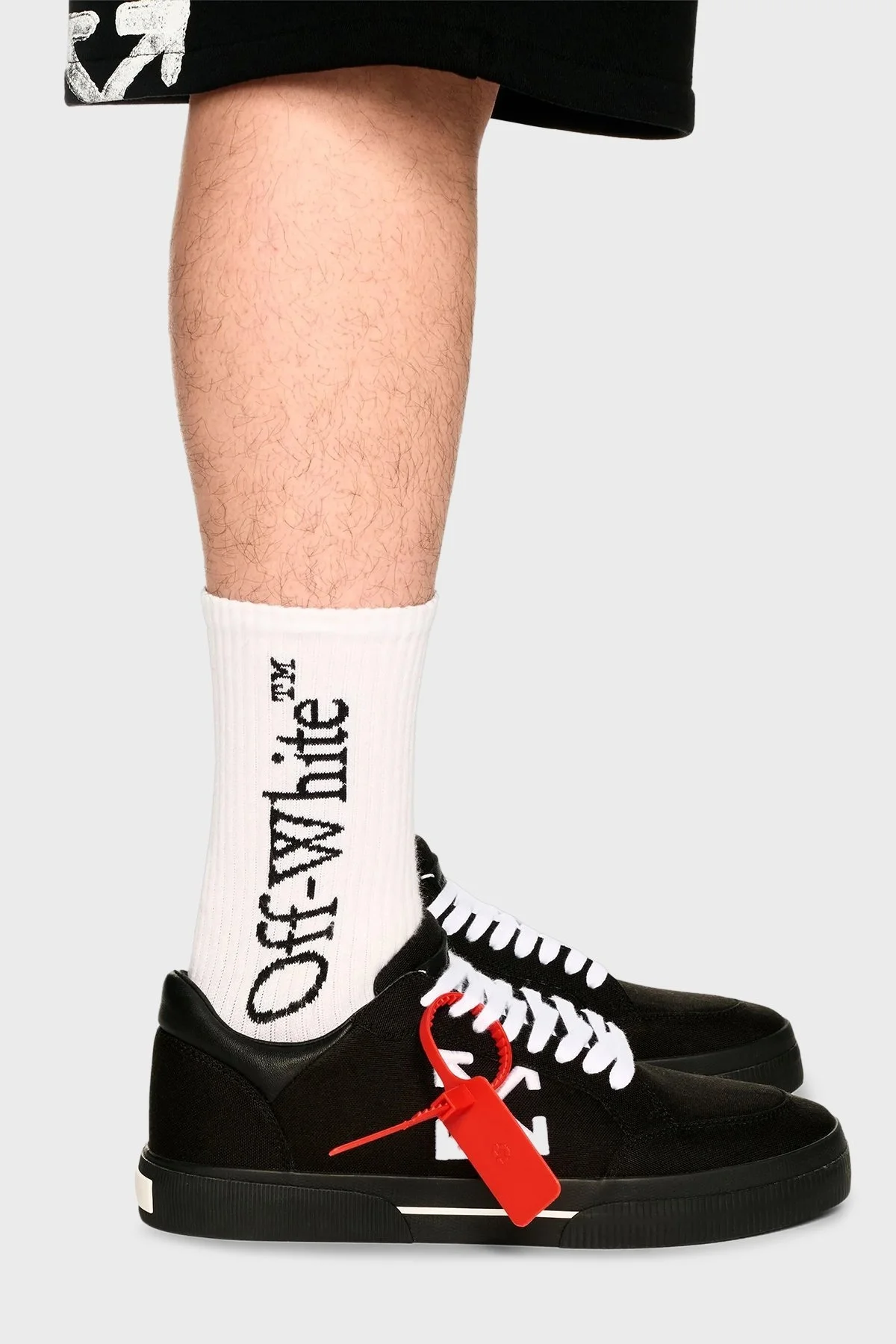 Off-White Kanvas Ok Tasarımlı Sneaker Erkek Ayakkabı OMIA293C99FAB002 1001 SİYAH-BEYAZ - 8