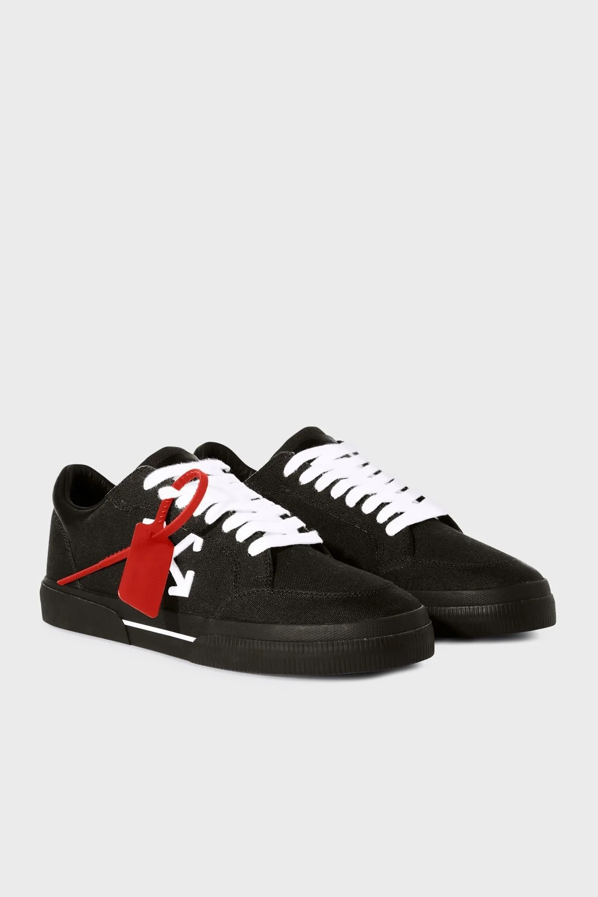 Off-White Kanvas Ok Tasarımlı Sneaker Erkek Ayakkabı OMIA293C99FAB002 1001 SİYAH-BEYAZ - 9