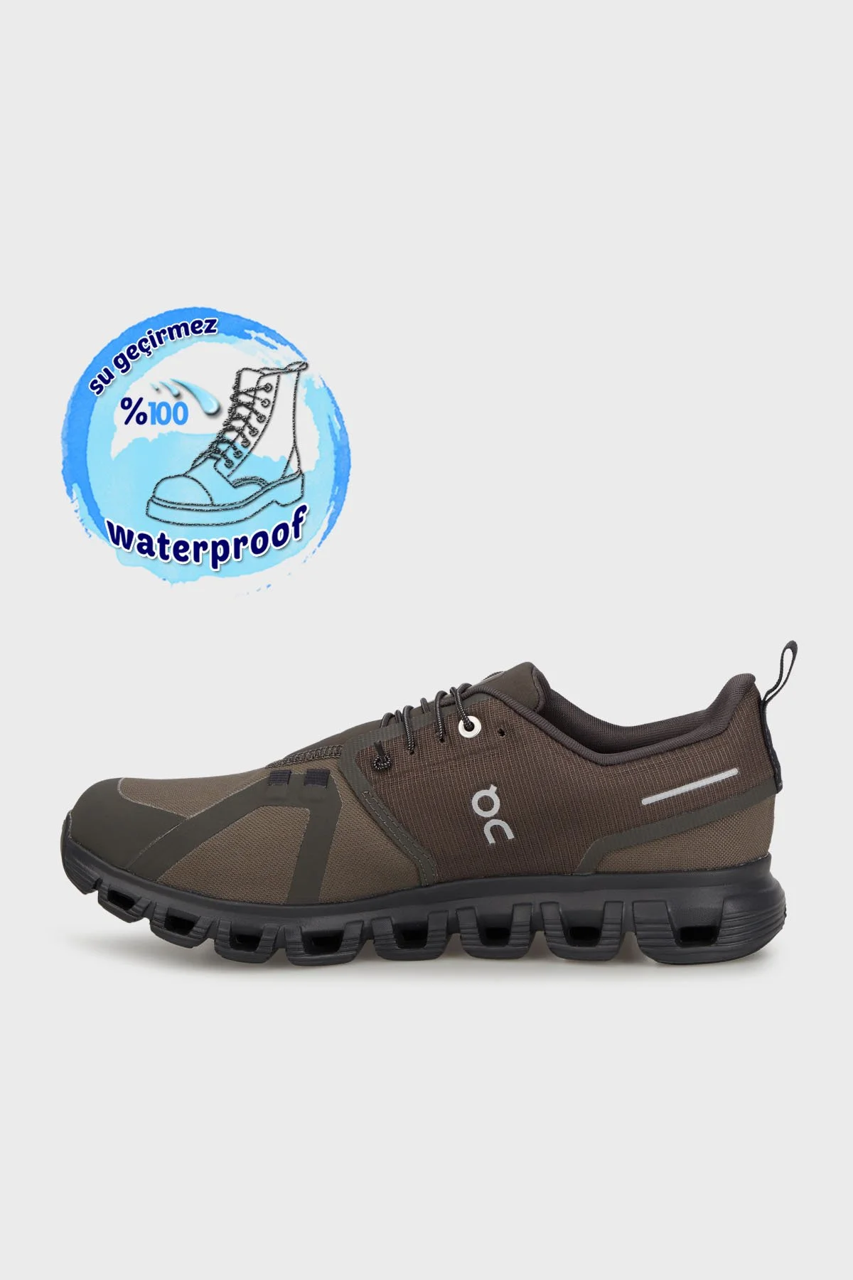 On Logolu Su Geçirmez File Detaylı Sneaker Erkek Ayakkabı 3MF10070656 HAKİ - 3