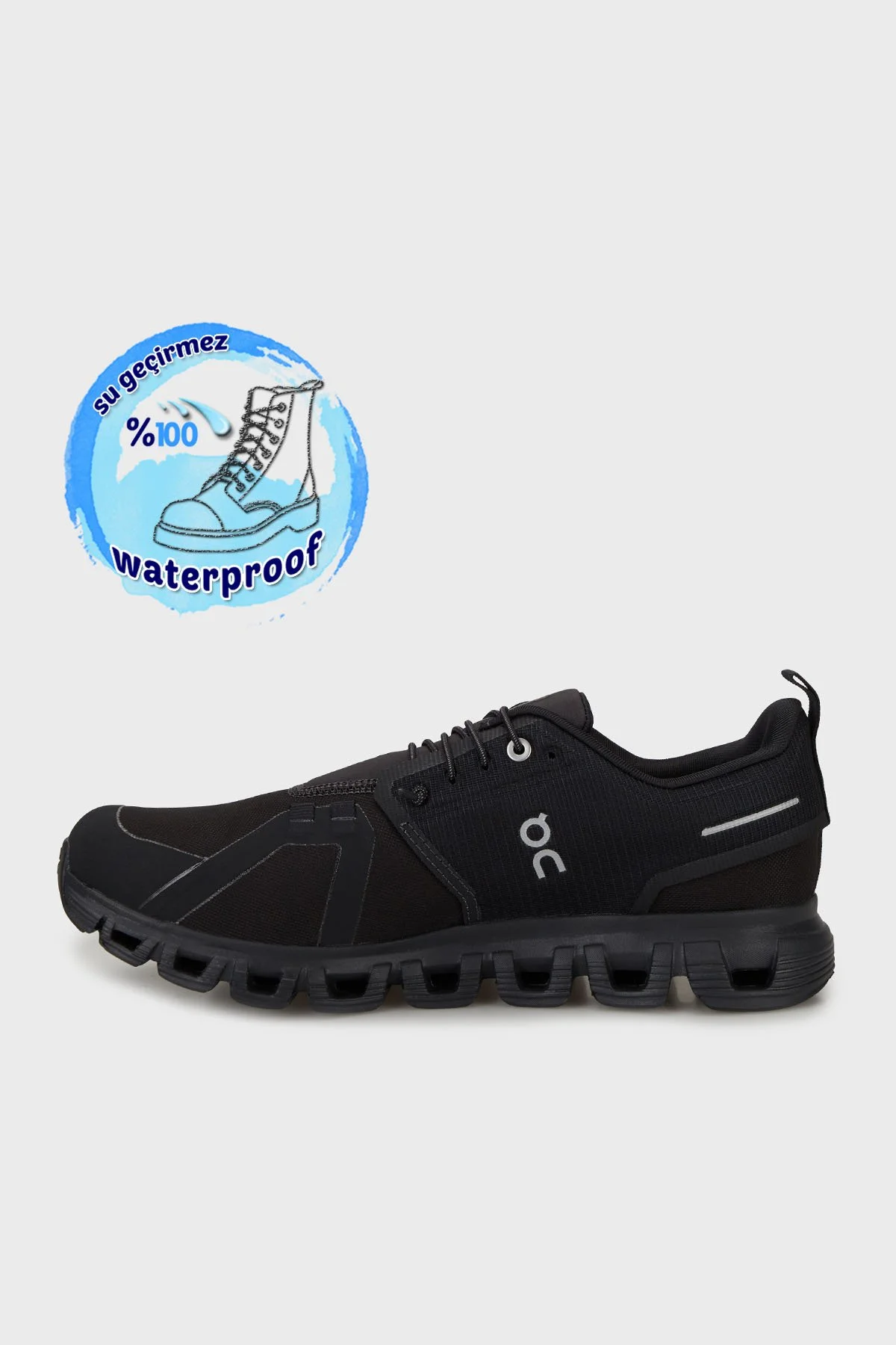 On Su Geçirmez Logolu Sneaker Erkek Ayakkabı 3MF10061043 Siyah - 2