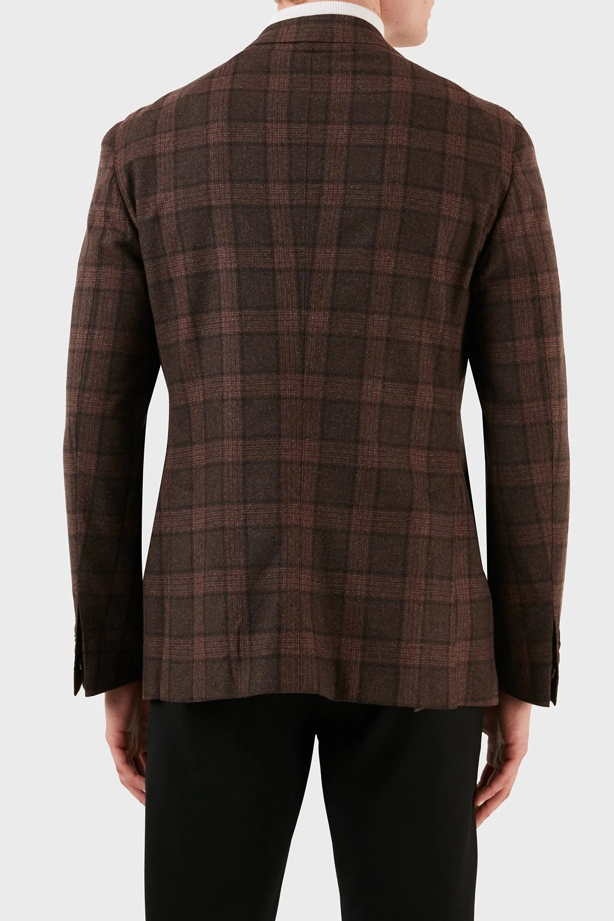 Pal Zileri Yün ve Kaşmir Karışımlı Ekoseli Blazer Erkek Ceket ZOXFX2YGC924364204 KAHVE - 2