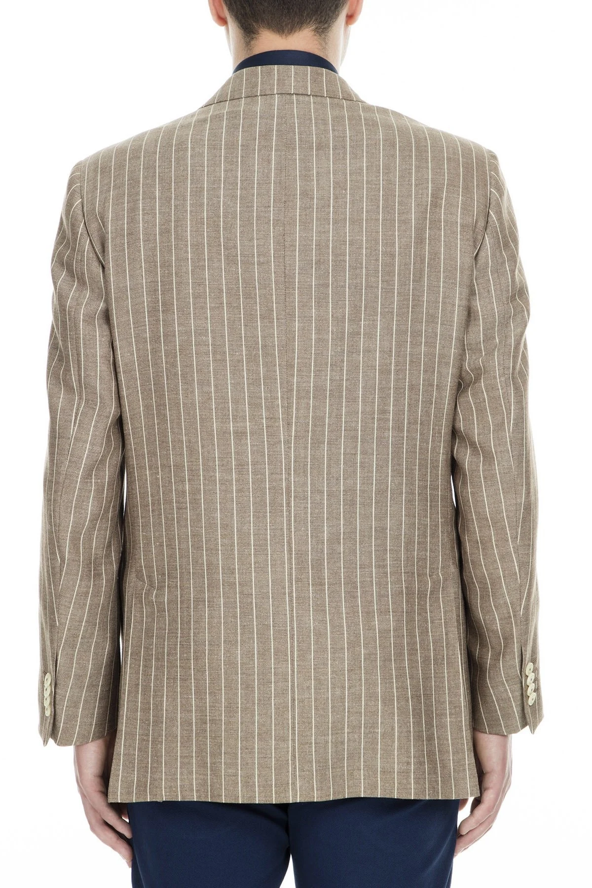 Pal Zileri Yünlü Çizgili Regular Fit Düğmeli Çit Yırtmaçlı Erkek Ceket ZOX6412104000 KAHVE - 6