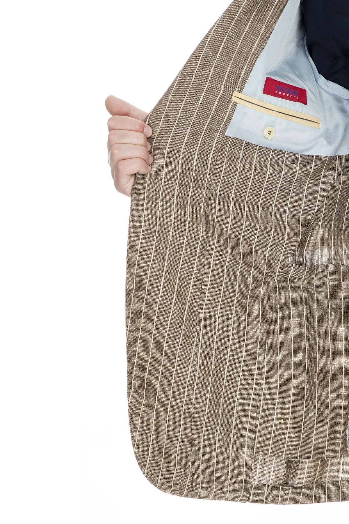 Pal Zileri Yünlü Çizgili Regular Fit Düğmeli Çit Yırtmaçlı Erkek Ceket ZOX6412104000 KAHVE - 7