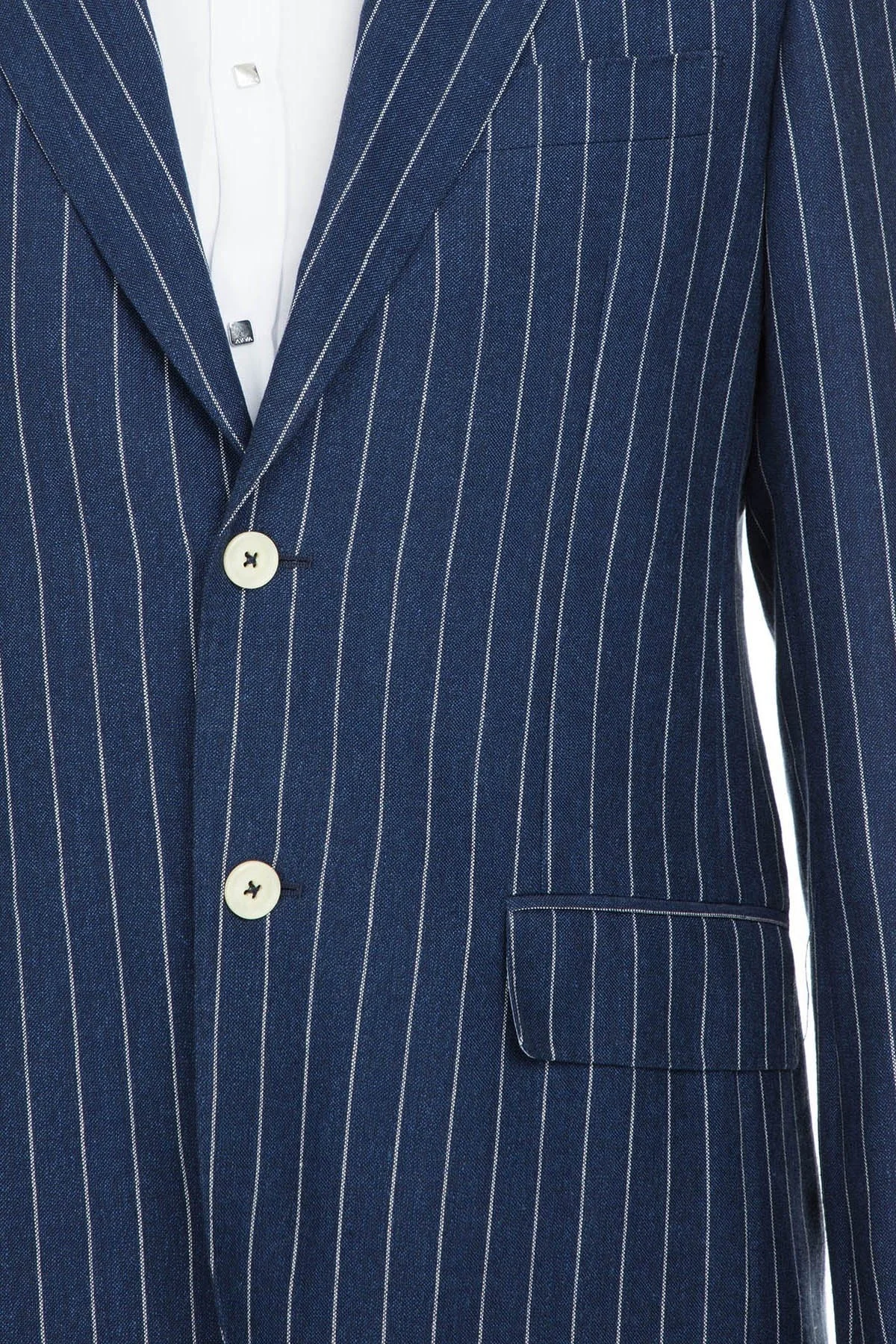 Pal Zileri Yünlü Çizgili Regular Fit Düğmeli Çit Yırtmaçlı Erkek Ceket ZOX6412104000 LACİVERT - 5