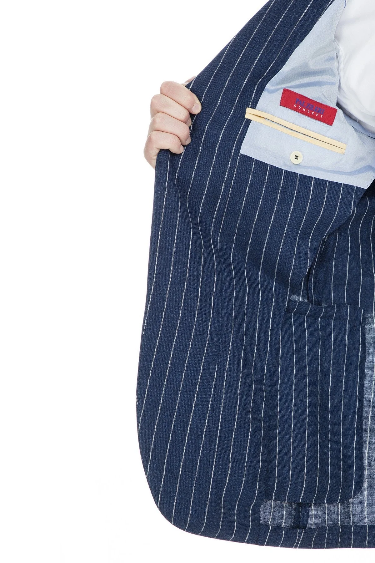 Pal Zileri Yünlü Çizgili Regular Fit Düğmeli Çit Yırtmaçlı Erkek Ceket ZOX6412104000 LACİVERT - 7