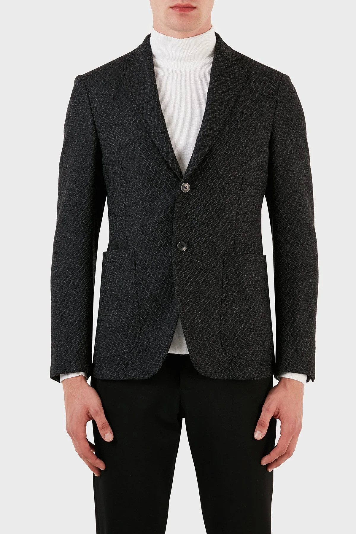 Pal Zileri Yünlü Kışlık Blazer Erkek Ceket ZOXHP2I061268368C01 SİYAH - 1