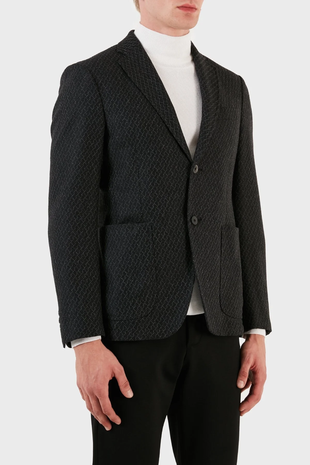 Pal Zileri Yünlü Kışlık Blazer Erkek Ceket ZOXHP2I061268368C01 SİYAH - 4