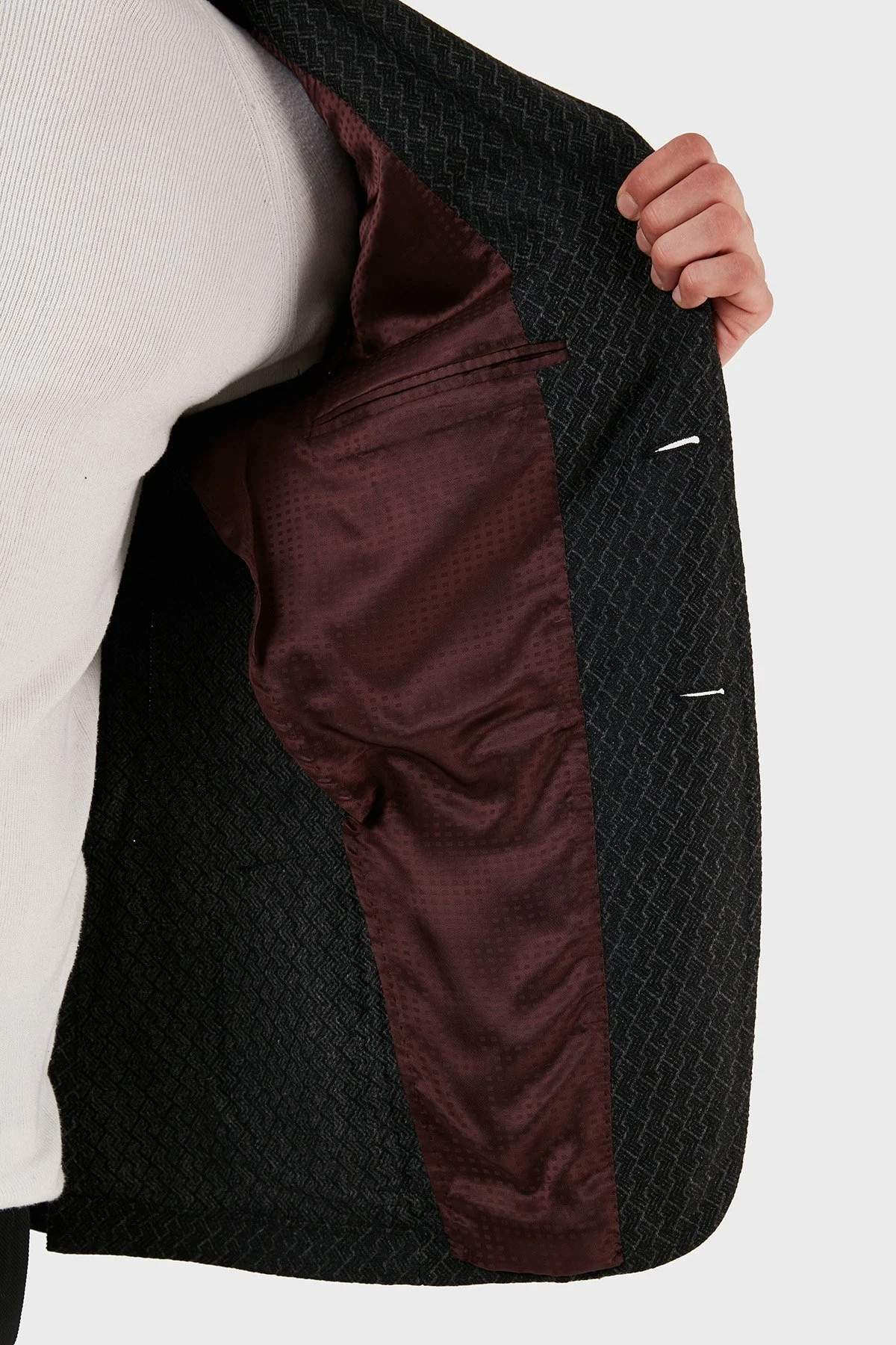 Pal Zileri Yünlü Kışlık Blazer Erkek Ceket ZOXHP2I061268368C01 SİYAH - 5