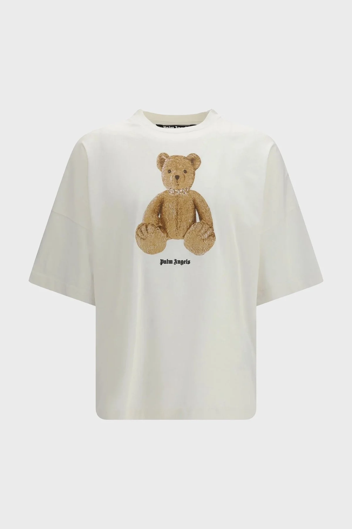 Palm Angels % 100 Pamuk Desenli Regular Fit Bisiklet Yaka Erkek T Shirt PMAA109S26JER00A EKRU - 1